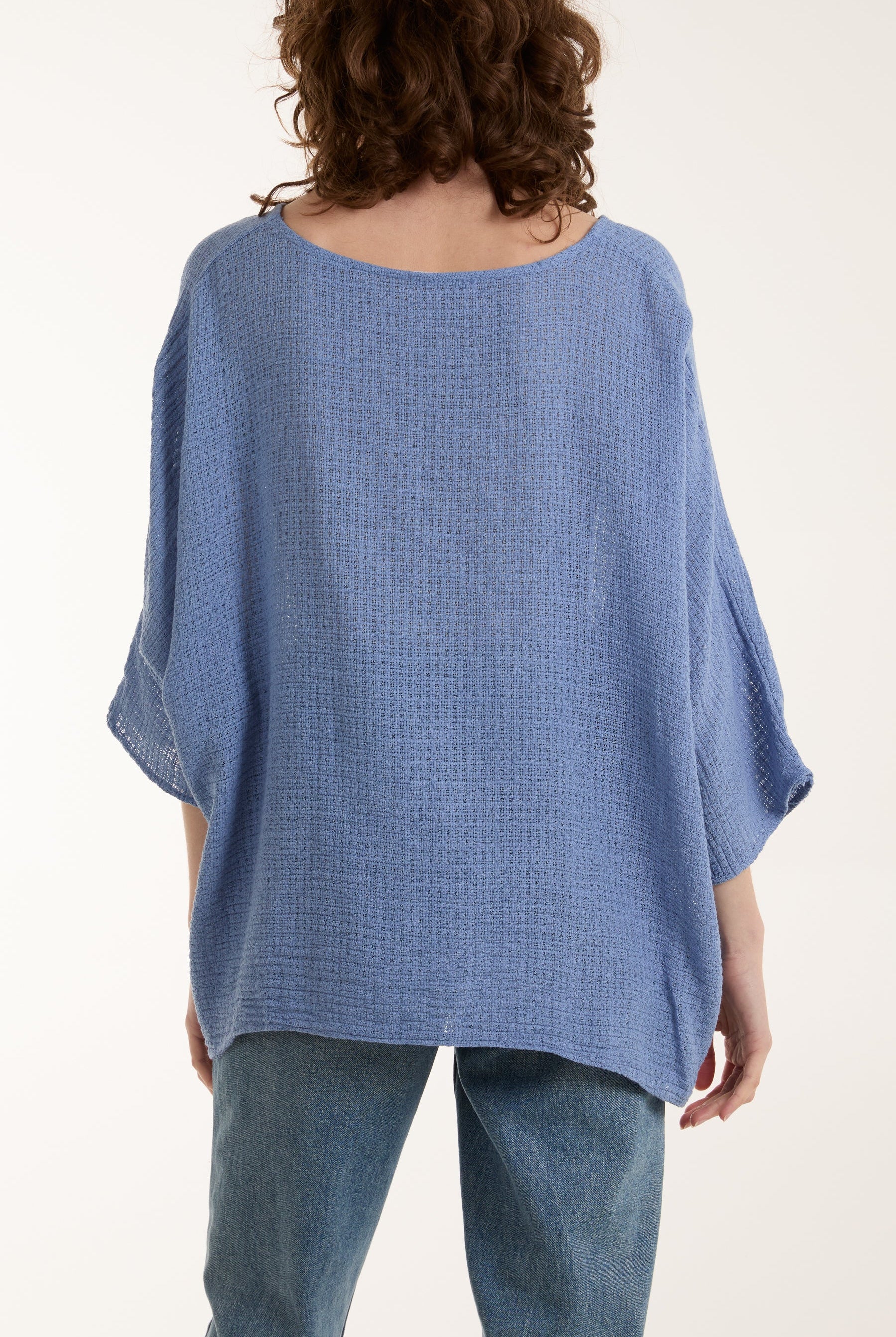 Texture Fabric Fine Cotton Blouse Tops WearAll