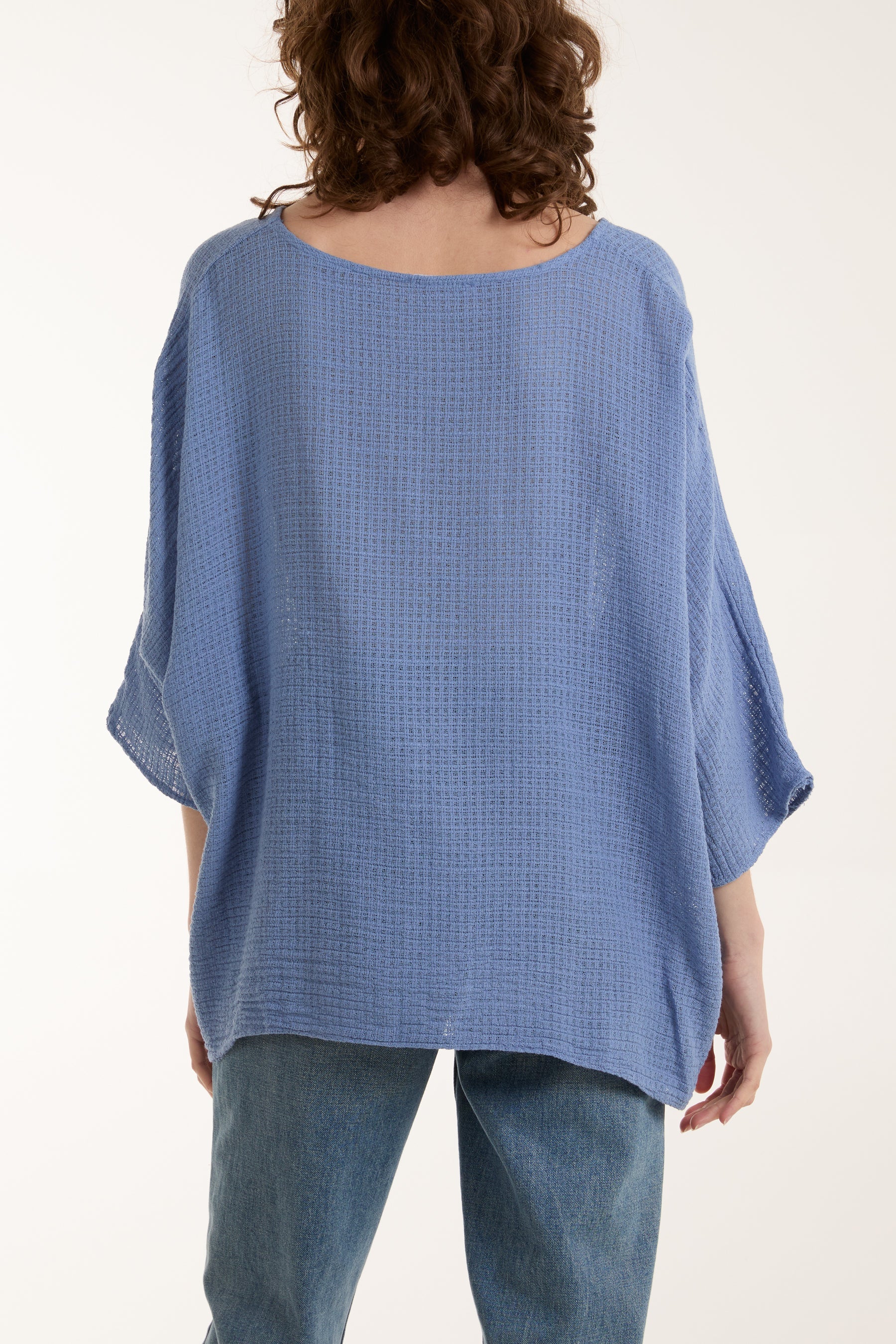 Texture Fabric Fine Cotton Blouse Tops WearAll