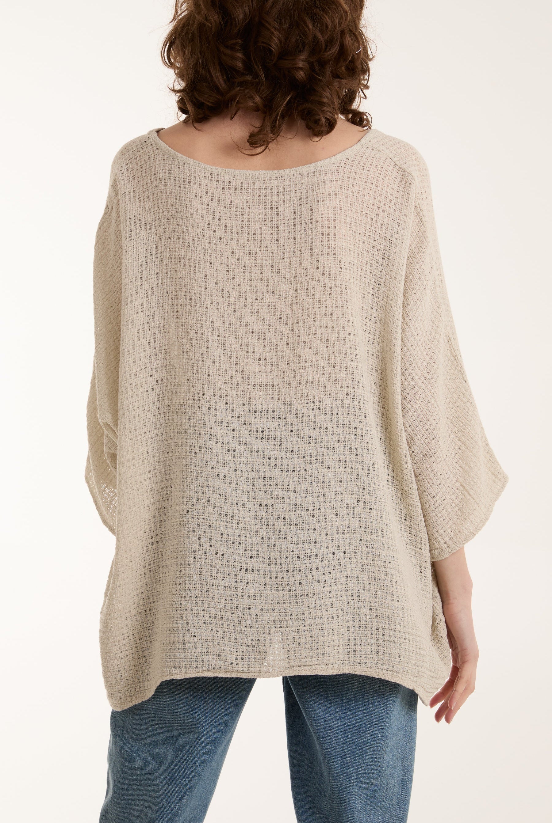 Texture Fabric Fine Cotton Blouse Tops WearAll