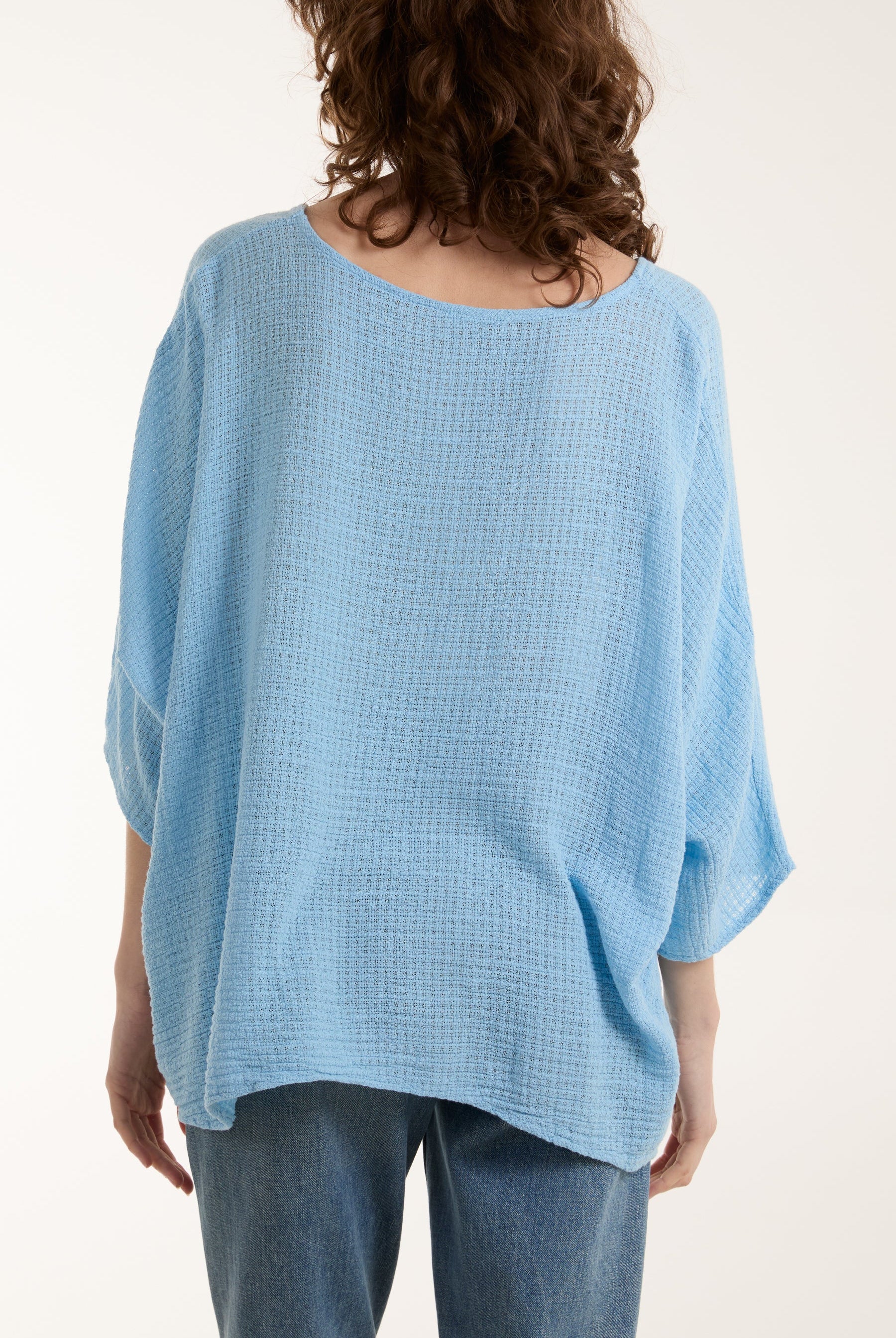 Texture Fabric Fine Cotton Blouse Tops WearAll