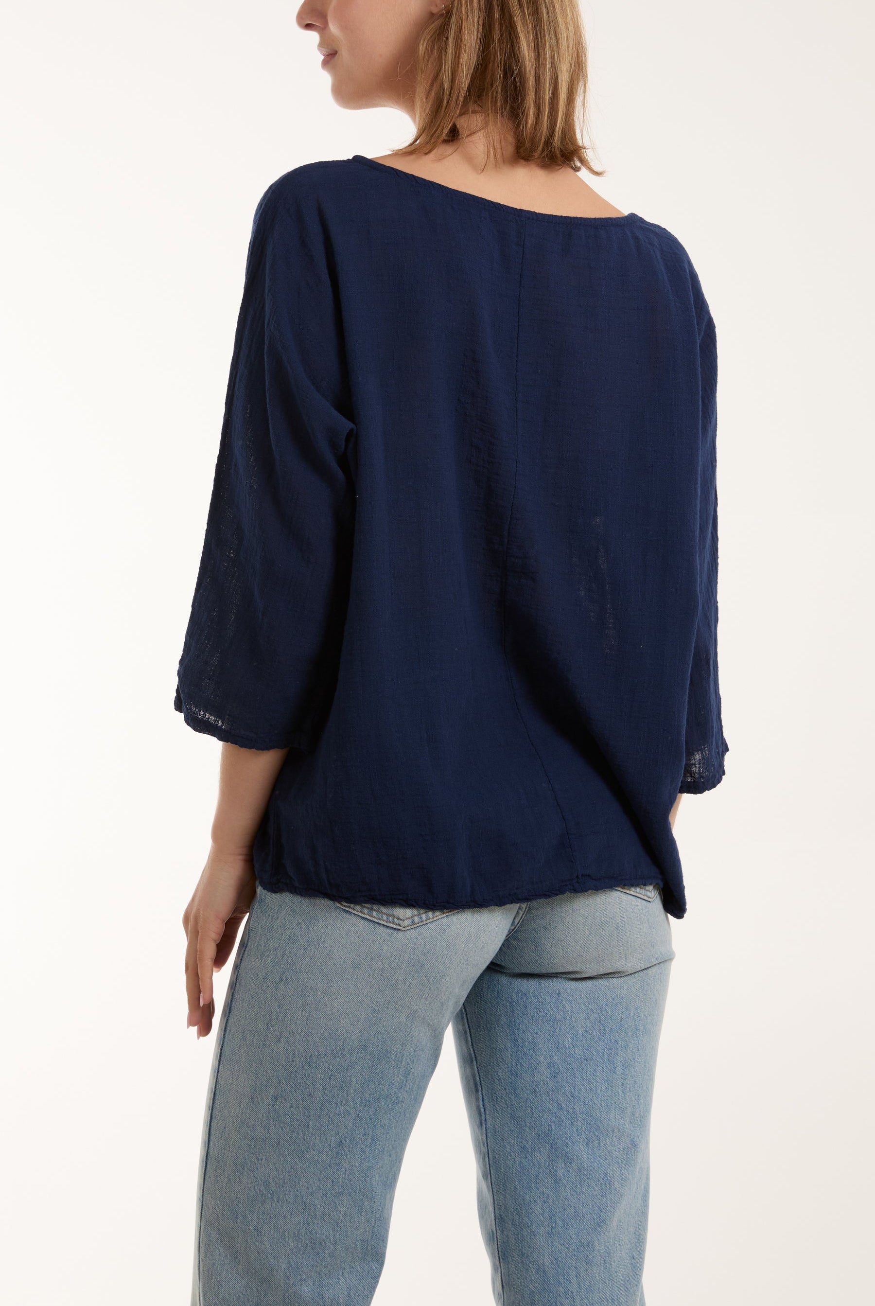 Necklace 3/4 Sleeve Blouse Blouses WearAll