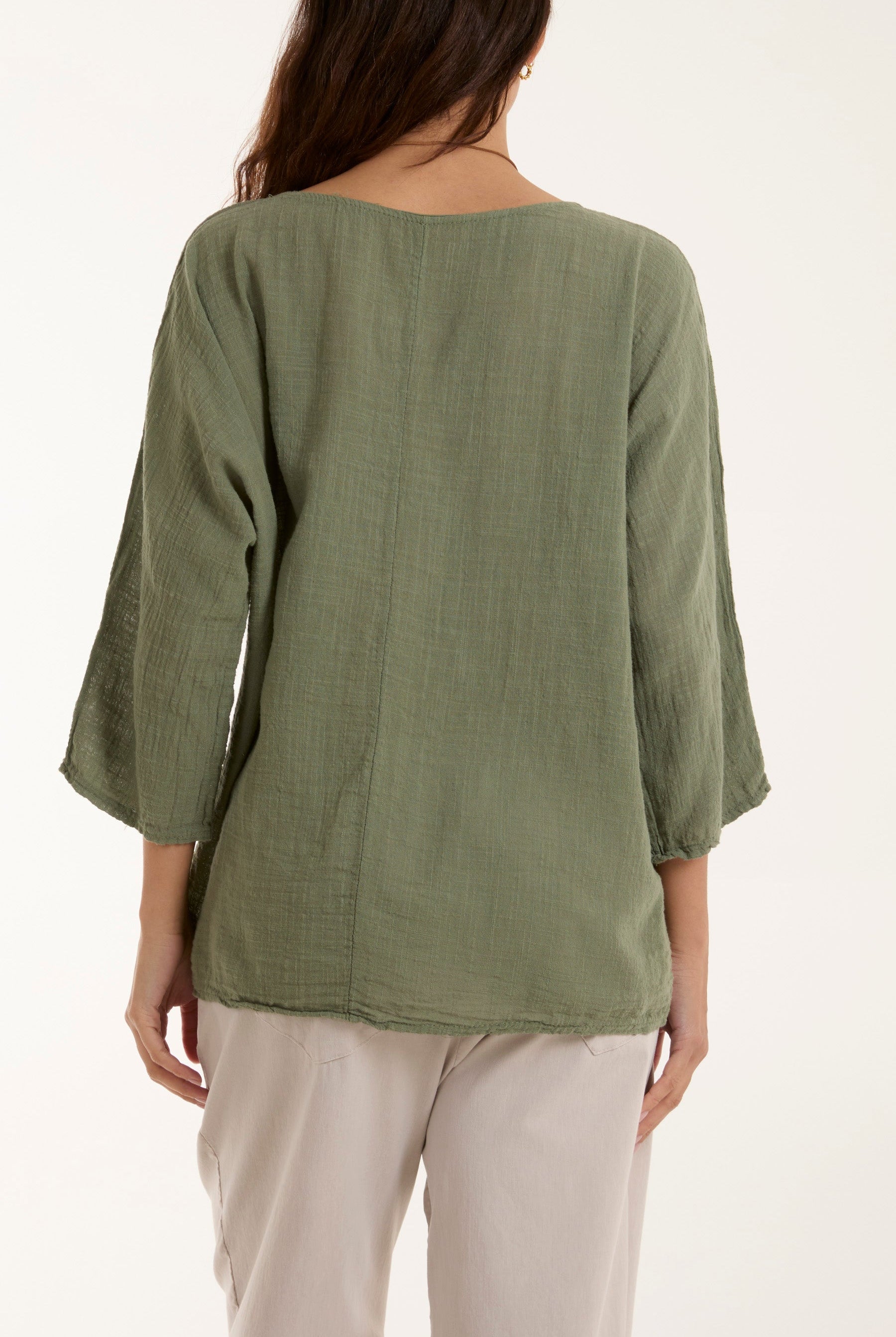 Necklace 3/4 Sleeve Blouse Blouses WearAll