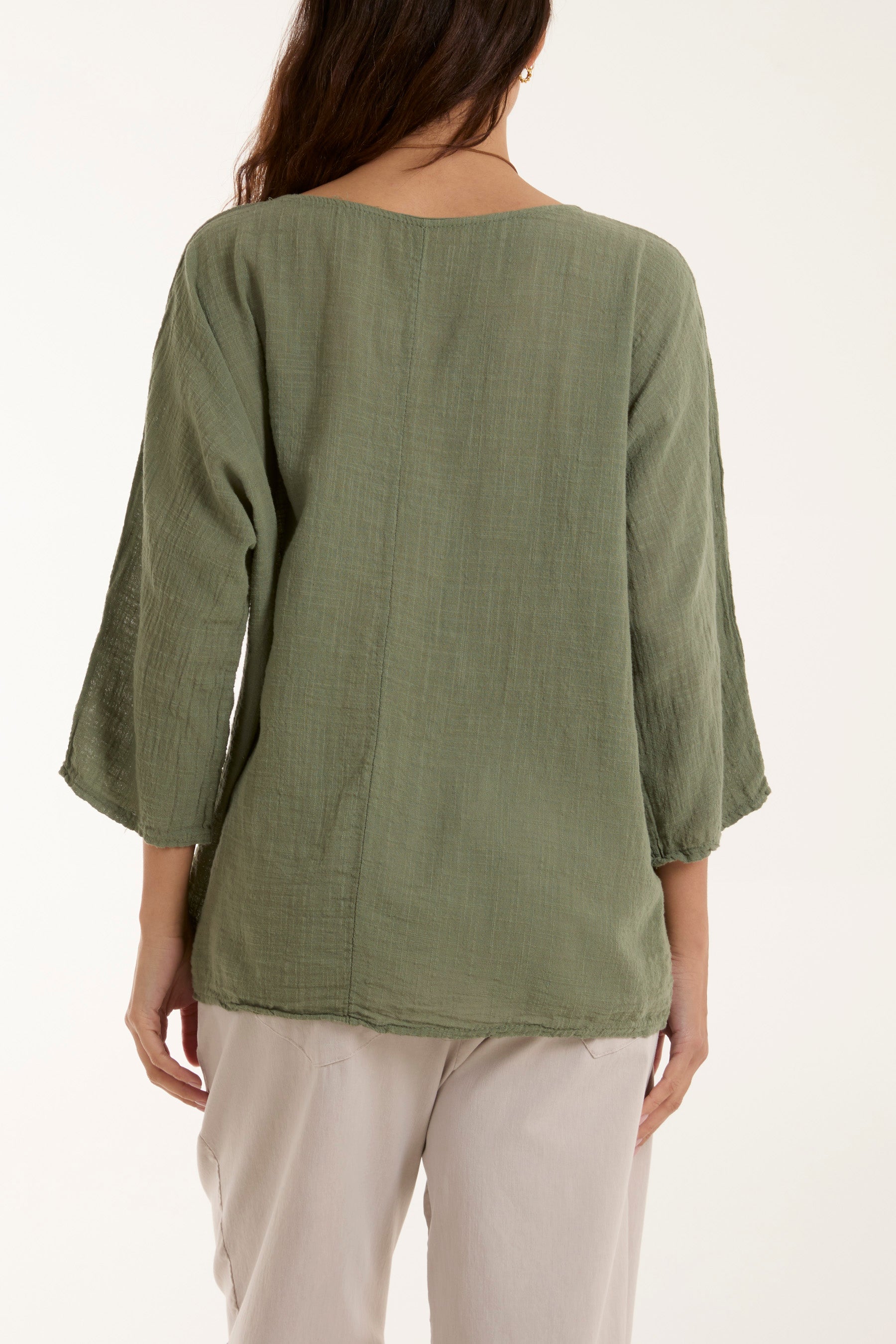 Necklace 3/4 Sleeve Blouse Blouses WearAll