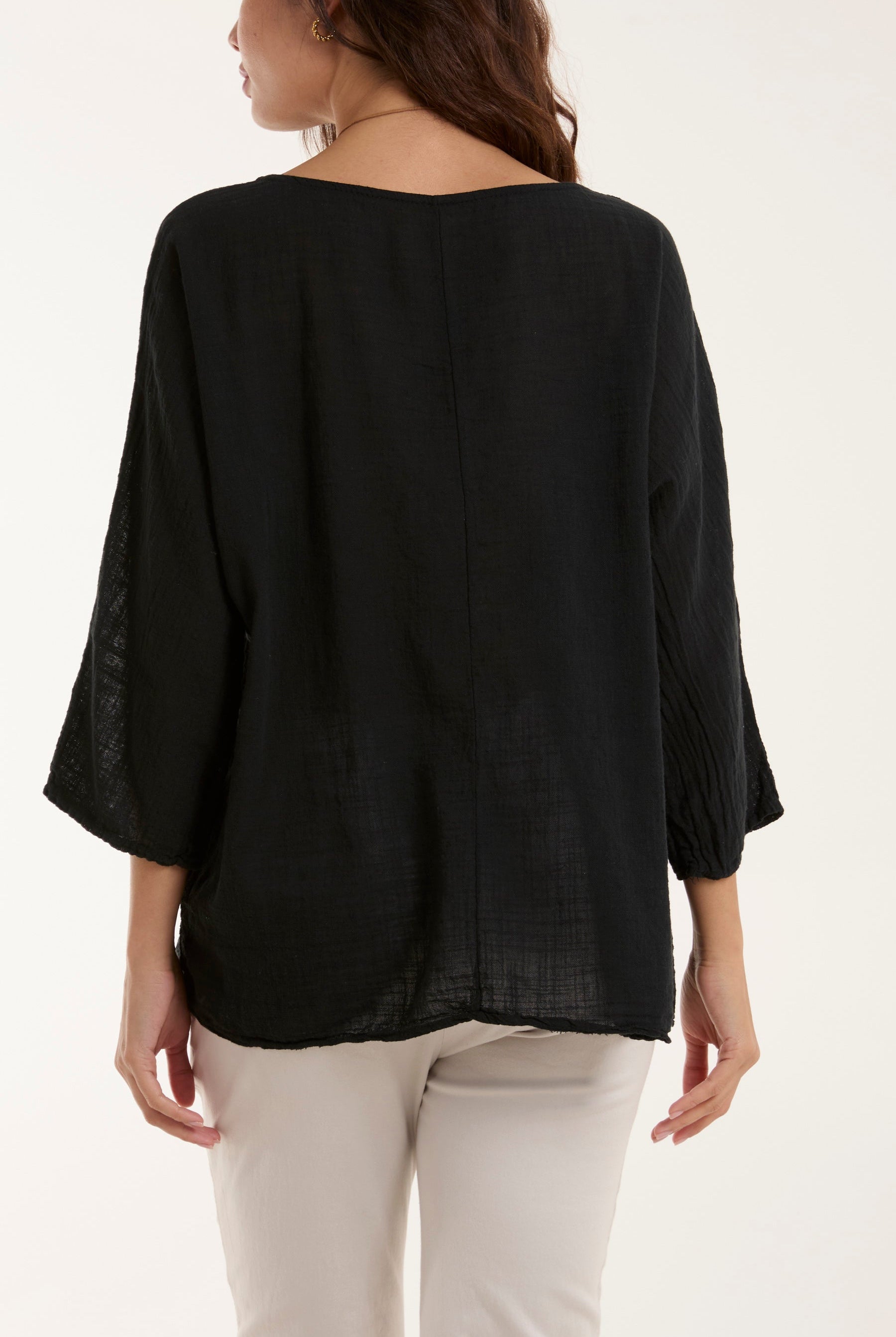 Necklace 3/4 Sleeve Blouse Blouses WearAll