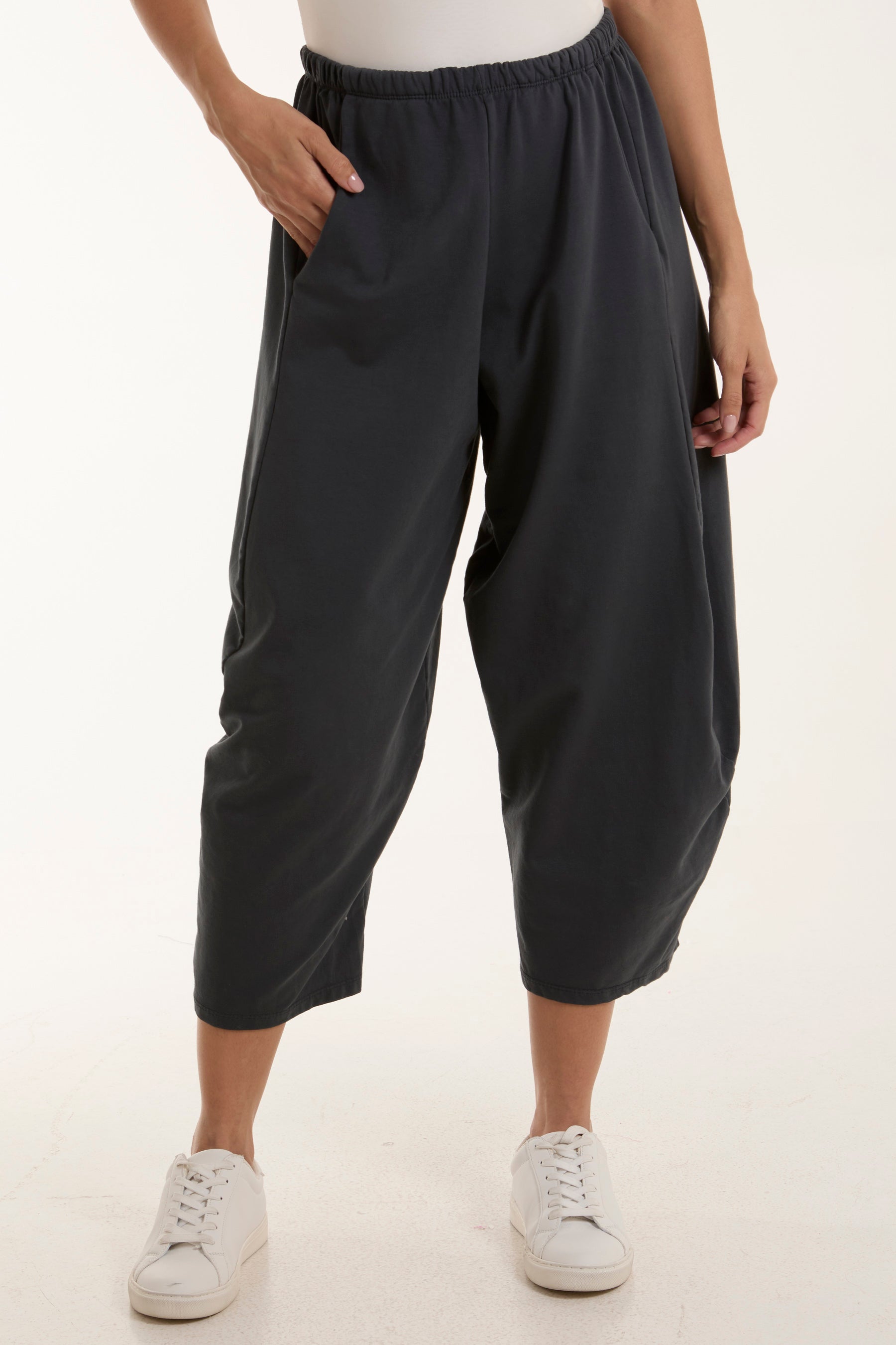 Jersey Pockets Relaxed Fit Trousers Trousers WearAll Charcoal One Size