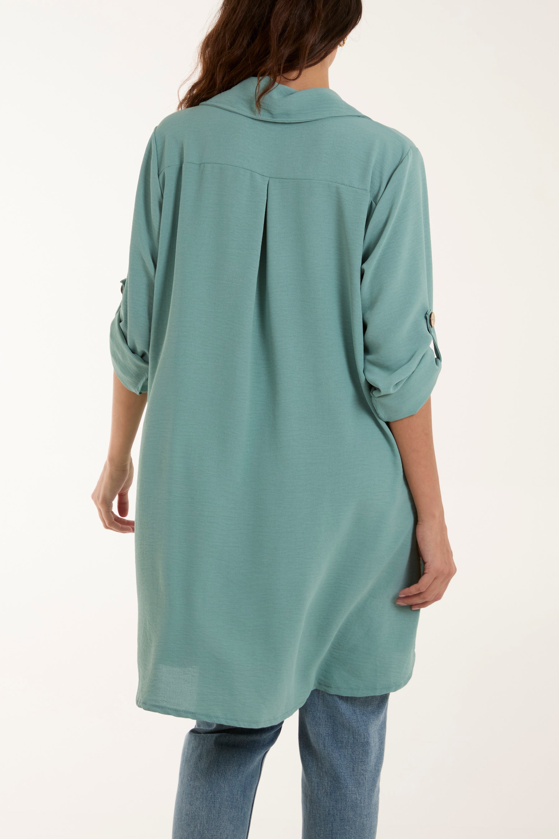 Side Button Detail Floaty Shirt Shirts WearAll