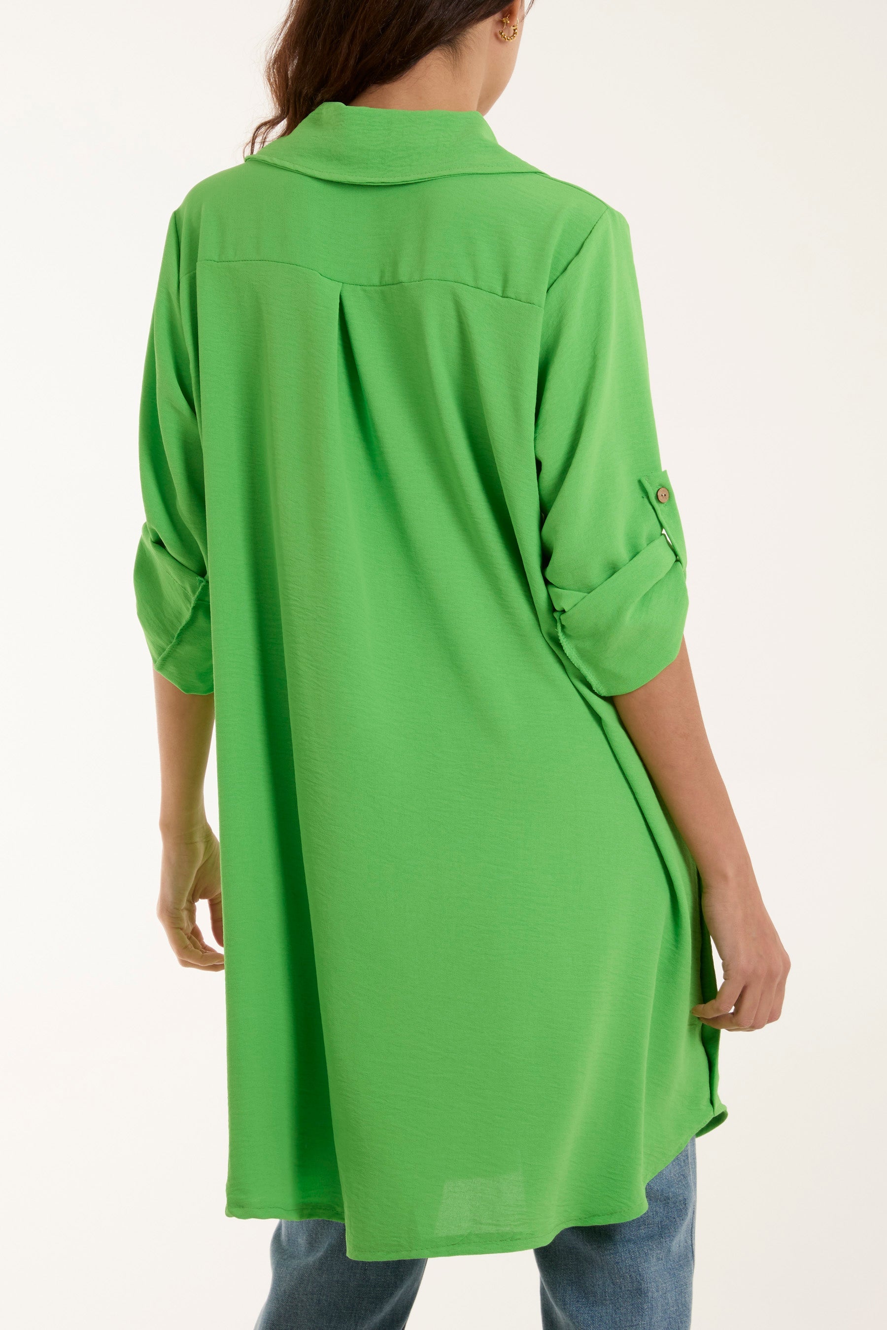 Side Button Detail Floaty Shirt Shirts WearAll