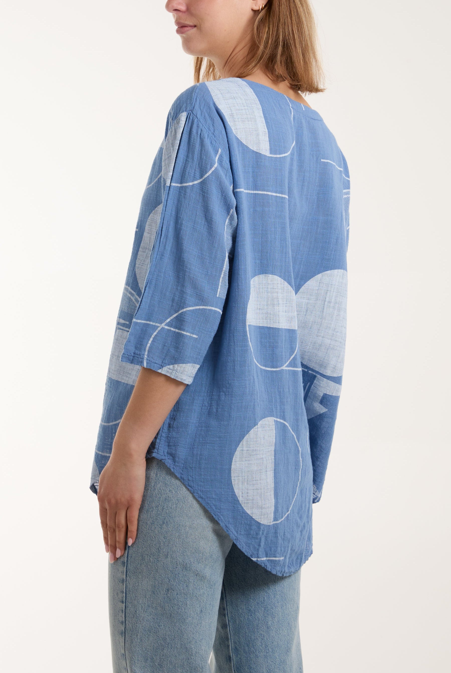 Geometric Shapes Silver Button Top Tops WearAll