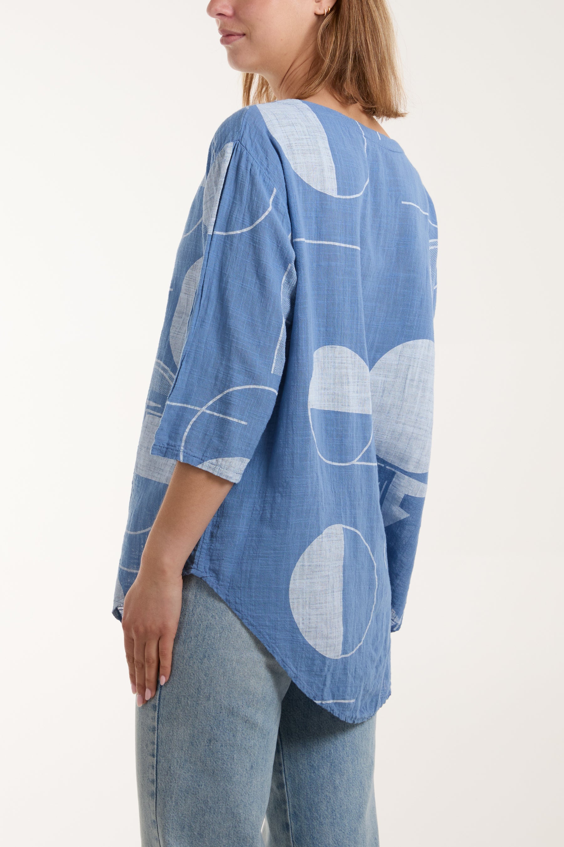 Geometric Shapes Silver Button Top Tops WearAll