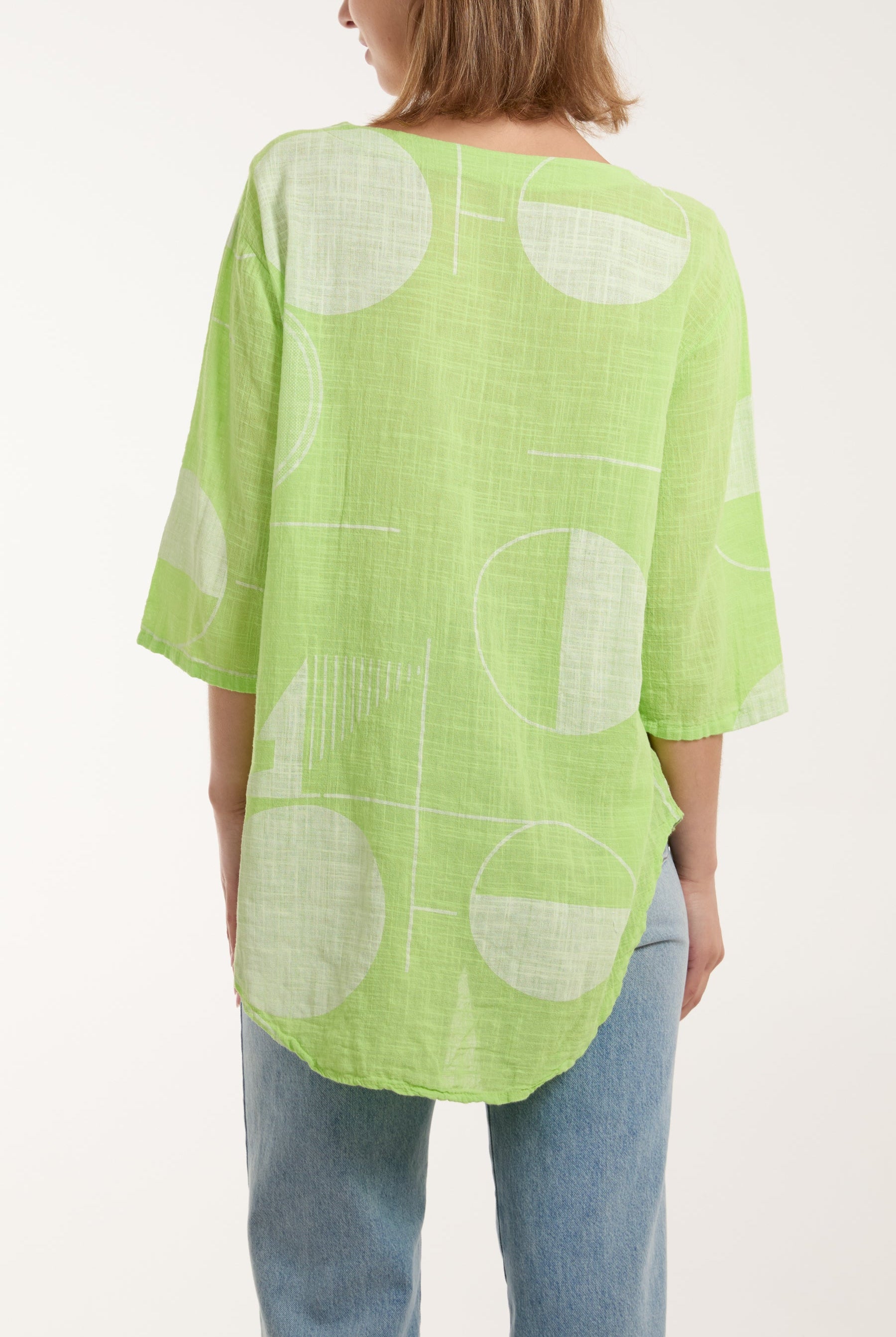 Geometric Shapes Silver Button Top Tops WearAll