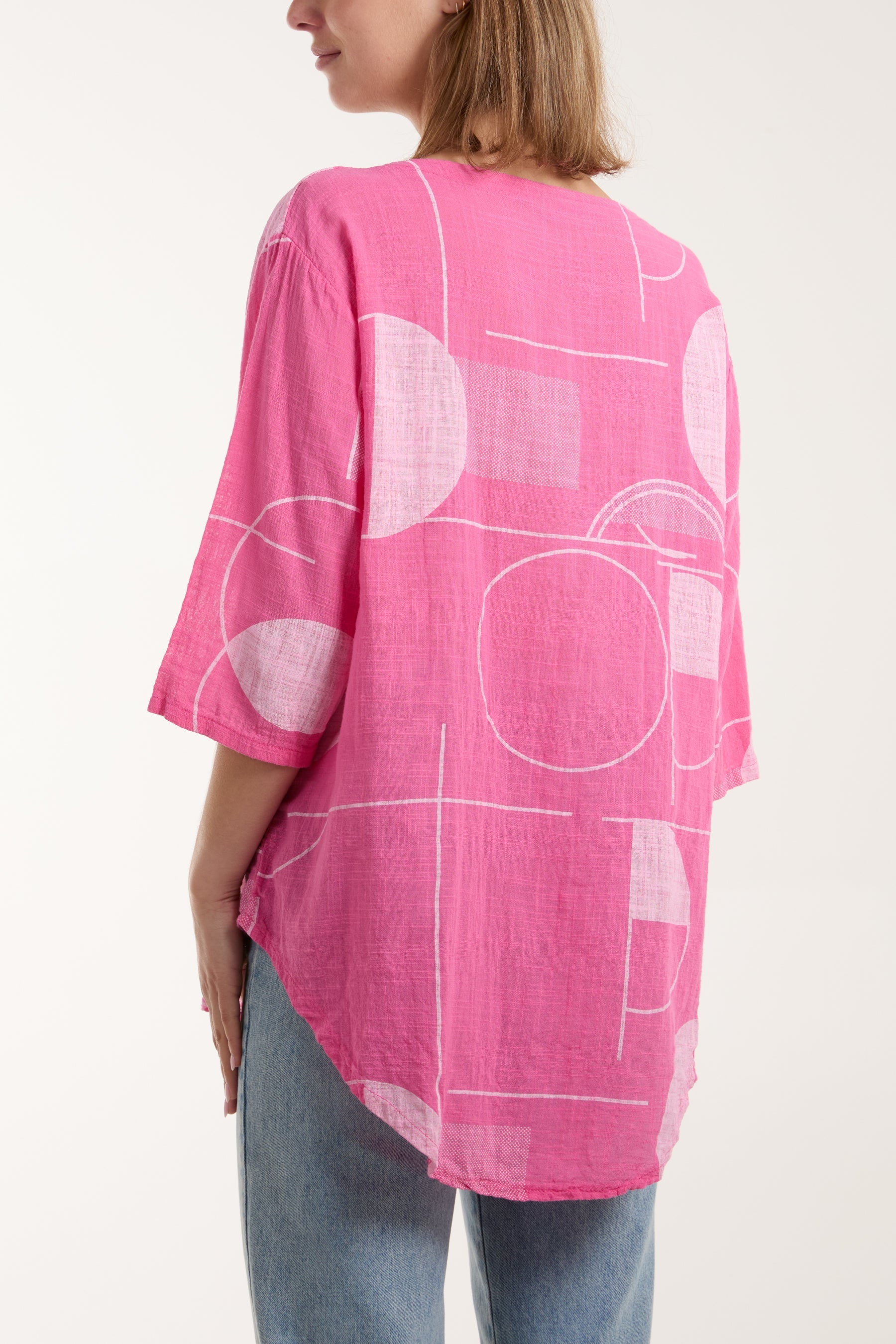 Geometric Shapes Silver Button Top Tops WearAll