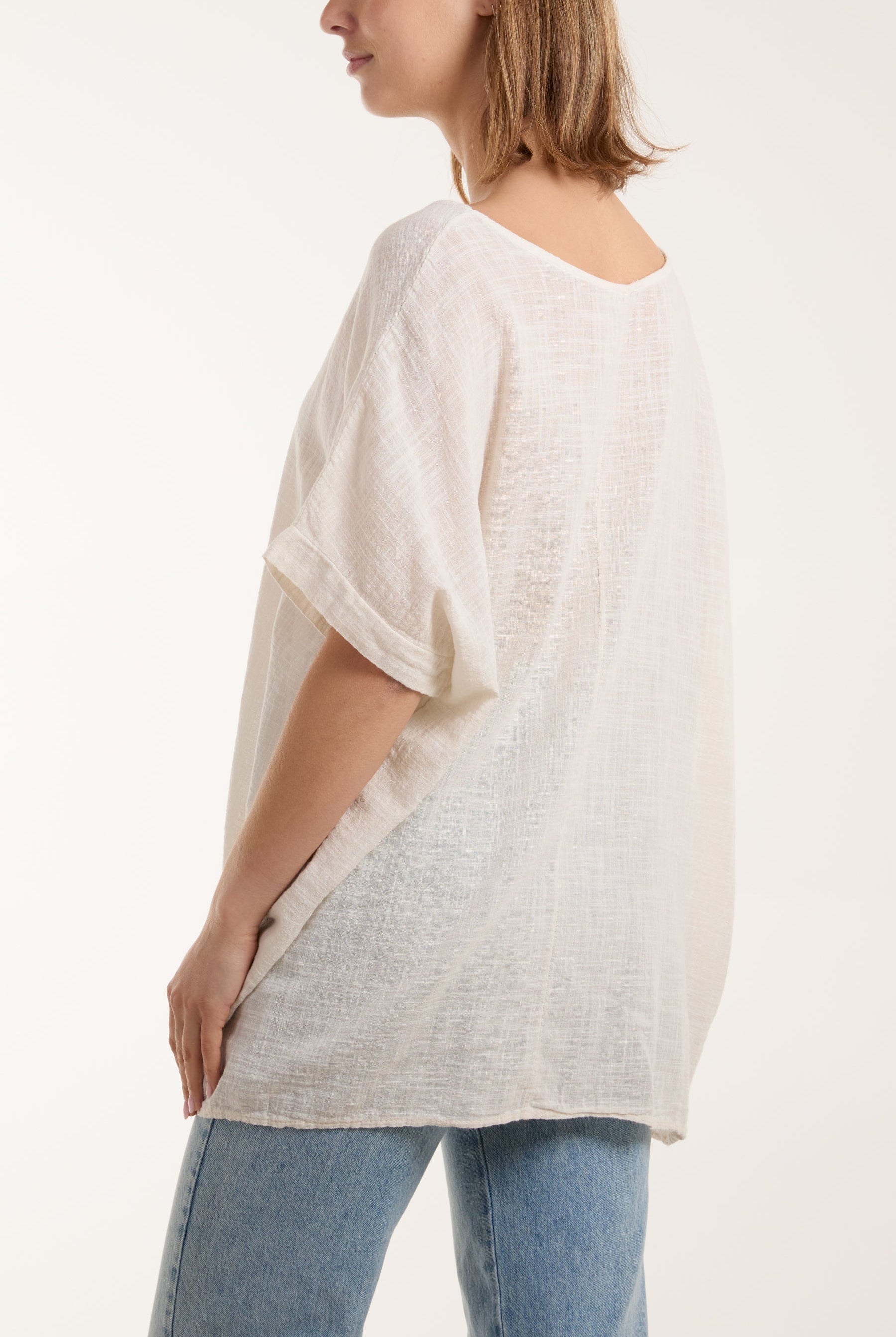 Cotton Washed Short Sleeve Top Tops WearAll