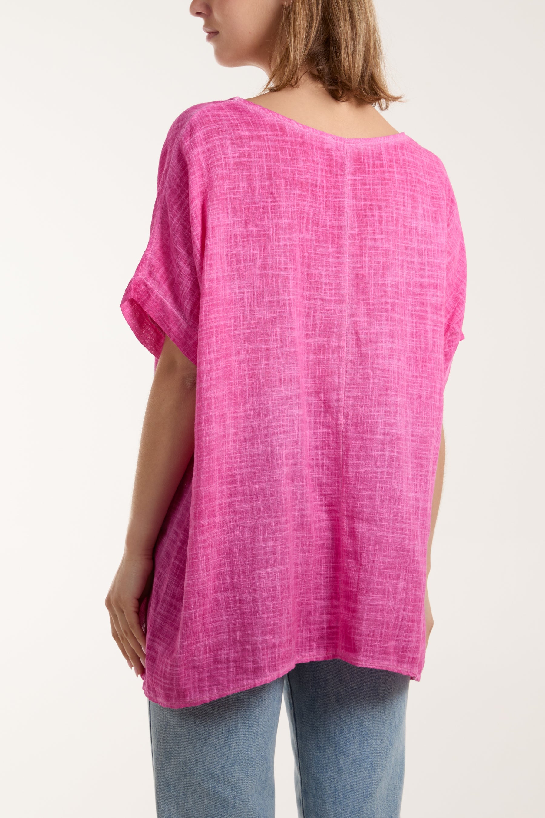 Cotton Washed Short Sleeve Top Tops WearAll