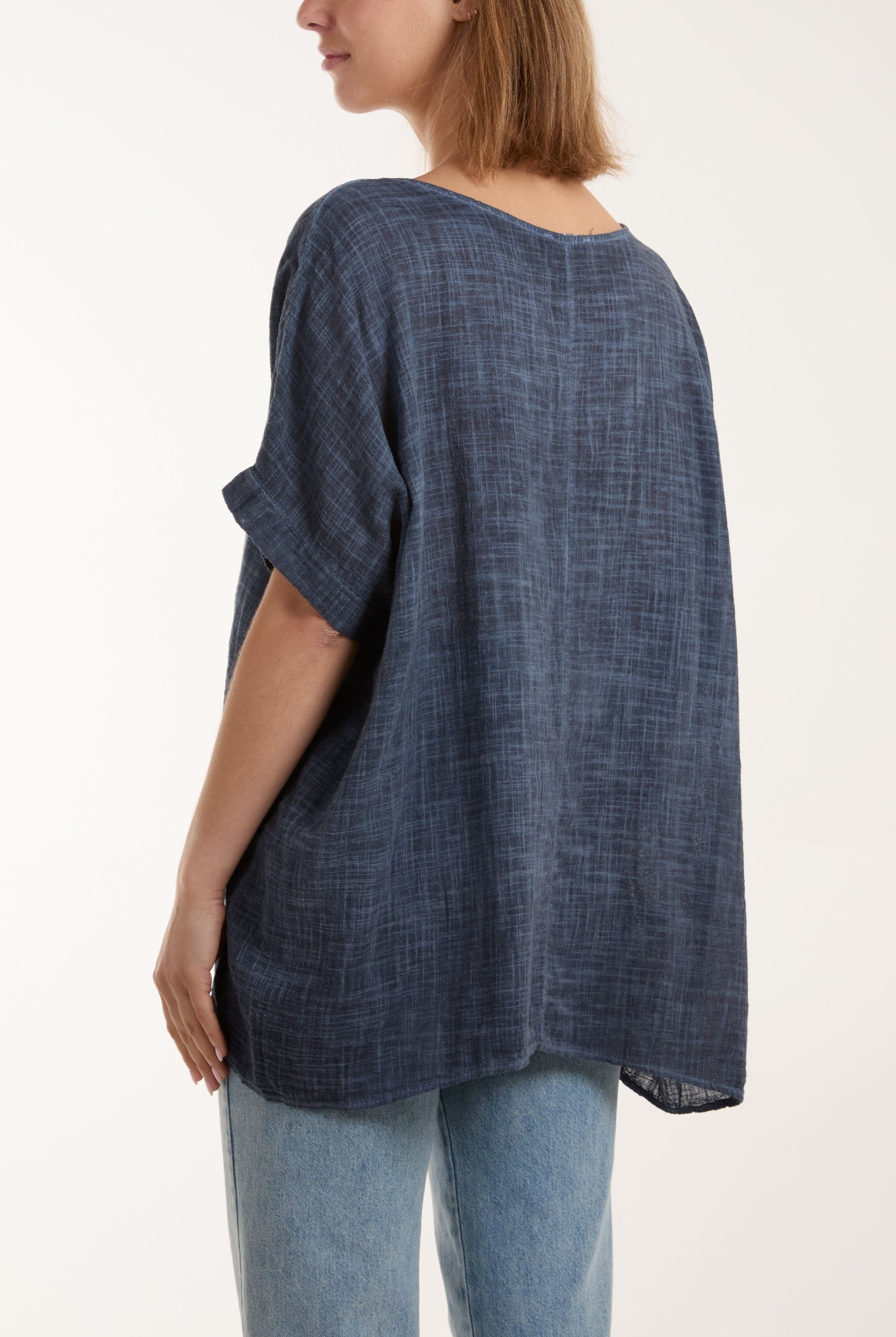 Cotton Washed Short Sleeve Top Tops WearAll