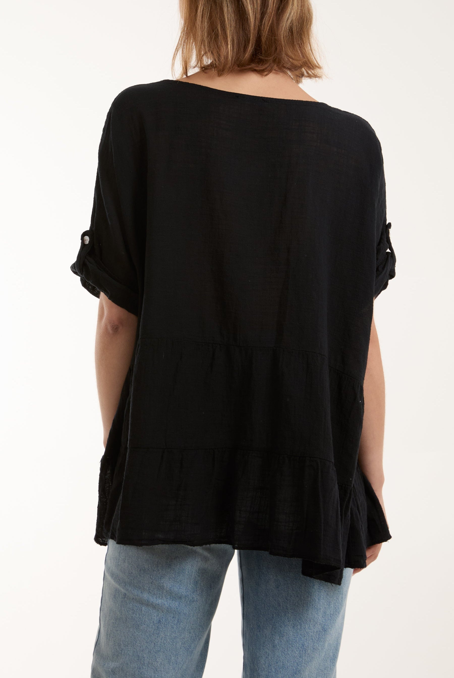 Tiered Smock Cotton Blouse Blouses WearAll