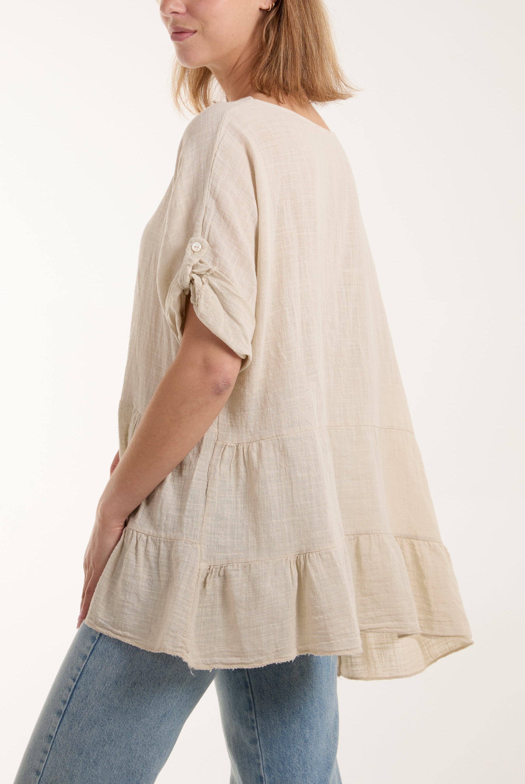Tiered Smock Cotton Blouse Blouses WearAll