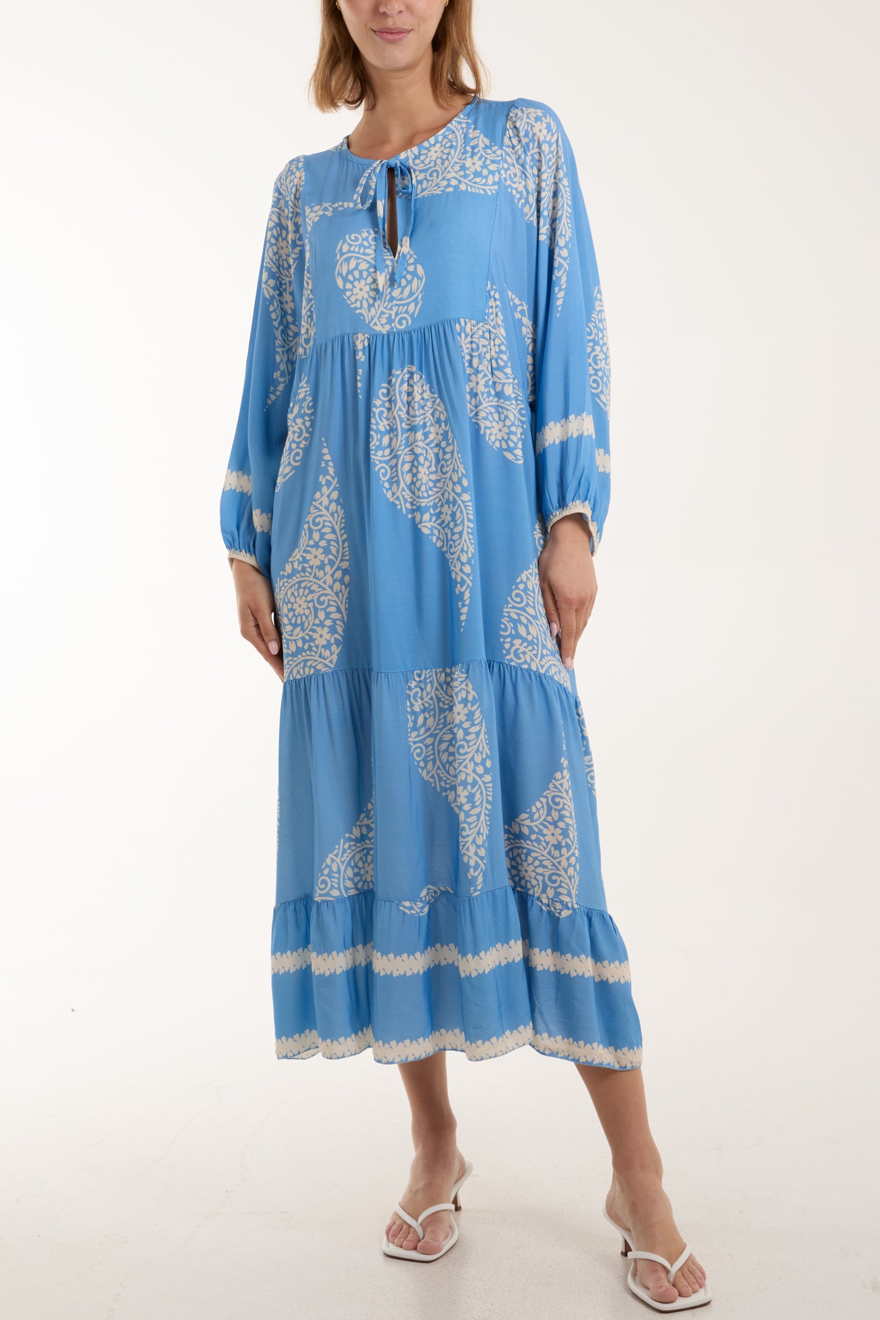 Paisley Print Tunic Maxi Dress Dresses WearAll Denim One Size