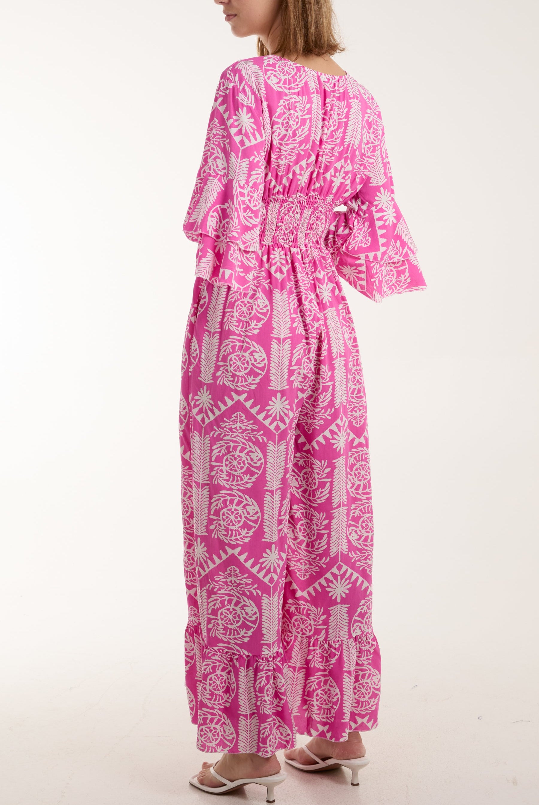 Baroque Shirred Bodice Jumpsuit Jumpsuits WearAll