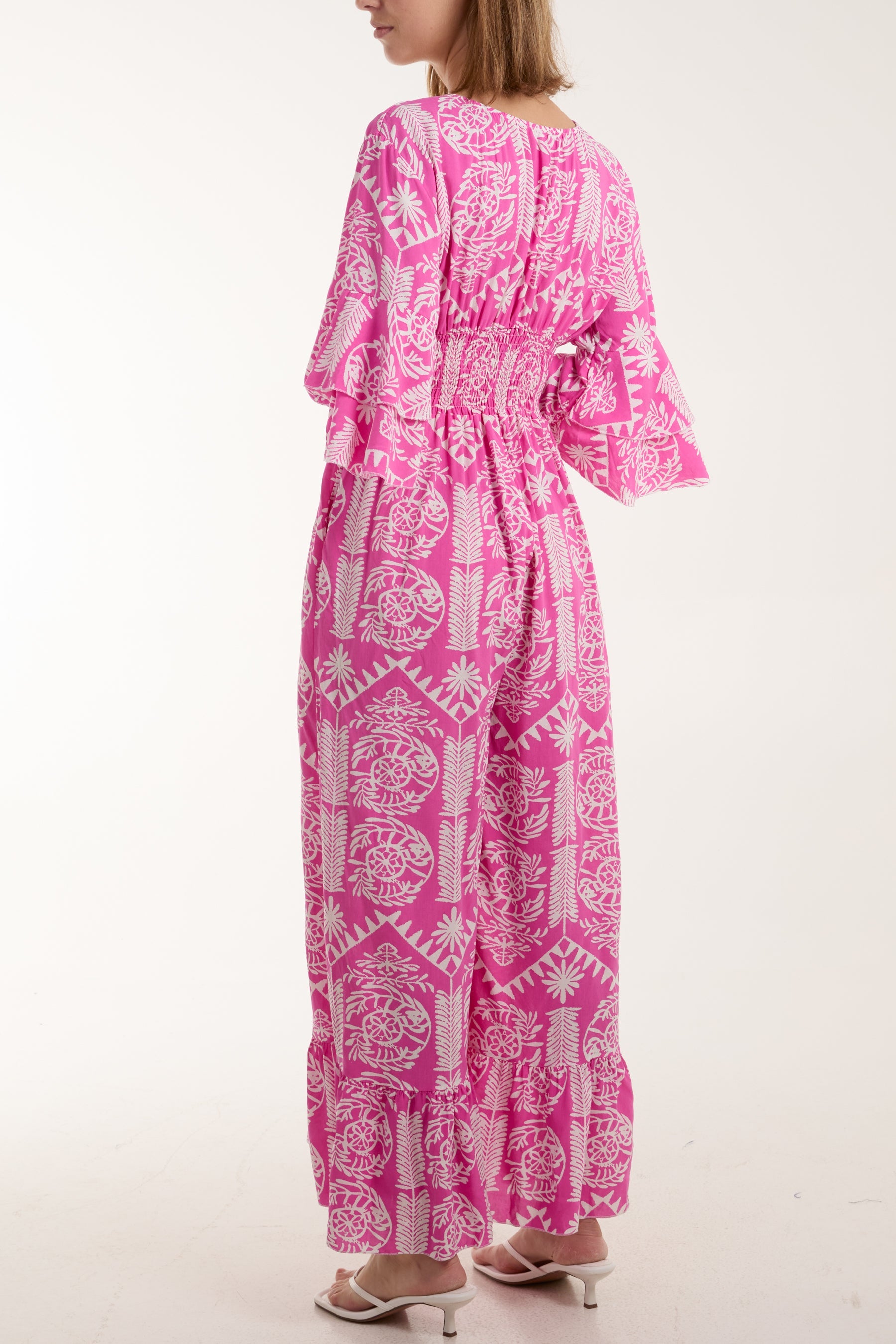 Baroque Shirred Bodice Jumpsuit Jumpsuits WearAll