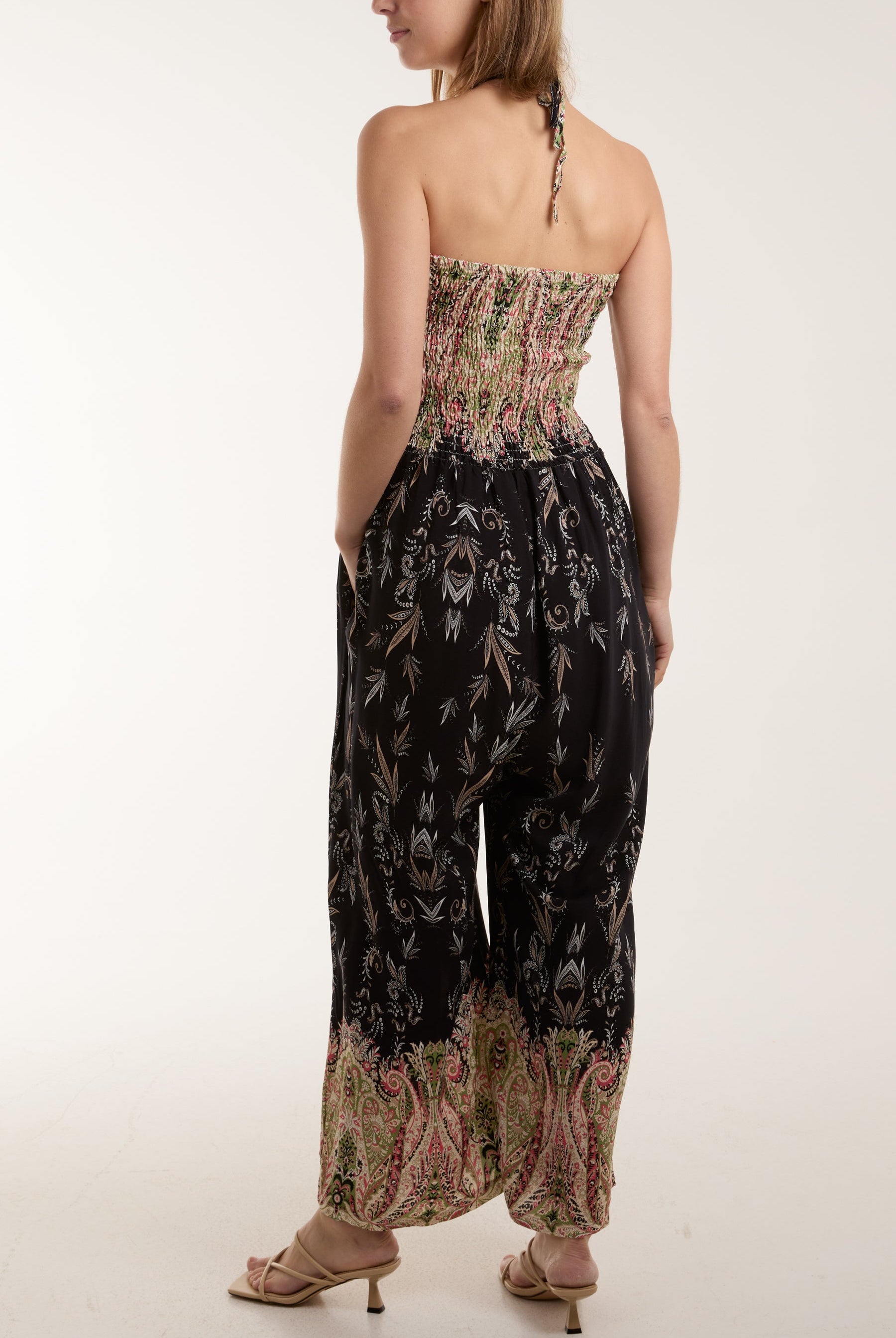 Floral Shirred Bandeau Jumpsuit Jumpsuits WearAll