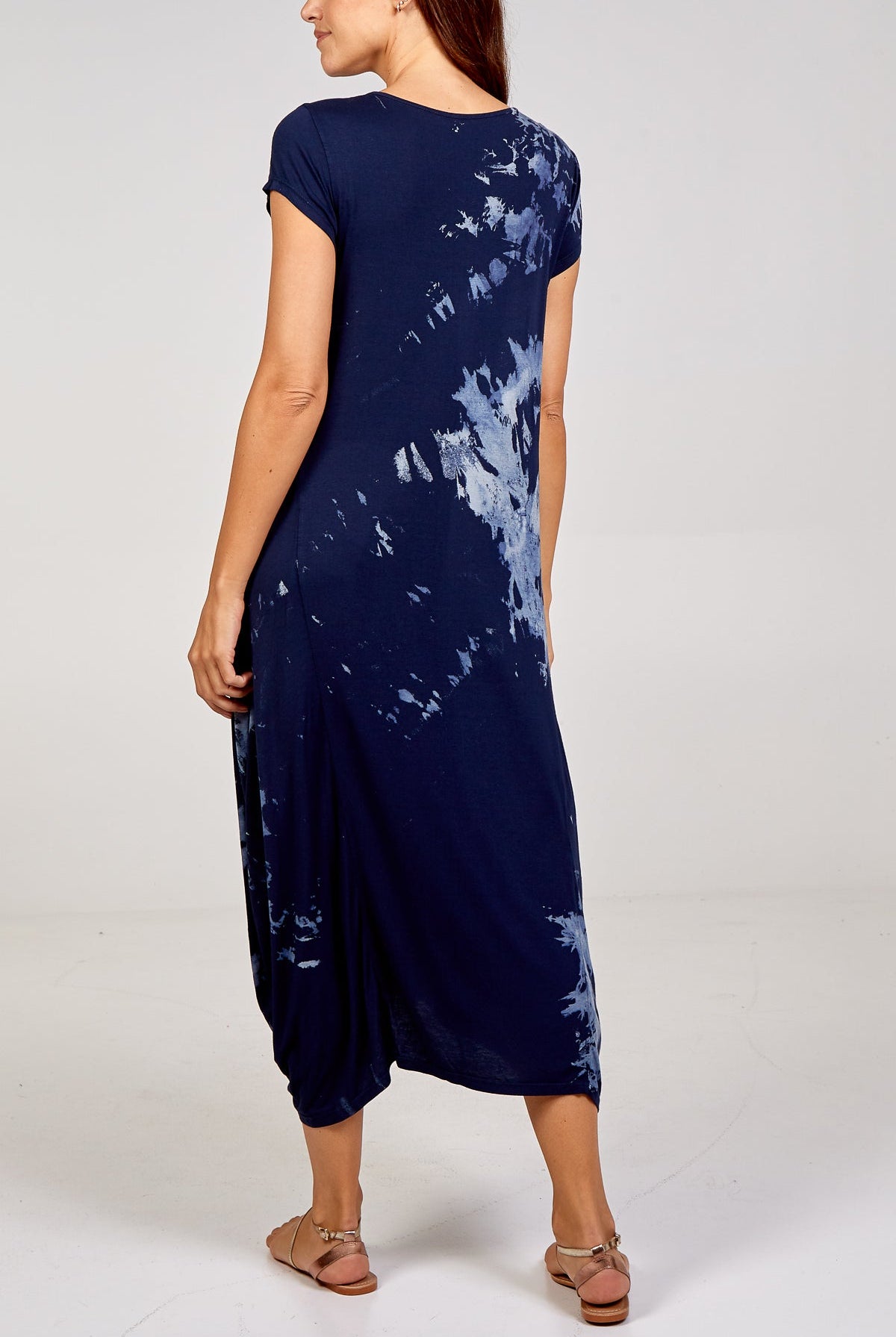 Cap Sleeve Tie Dye Parachute Dress DMF2 WearAll