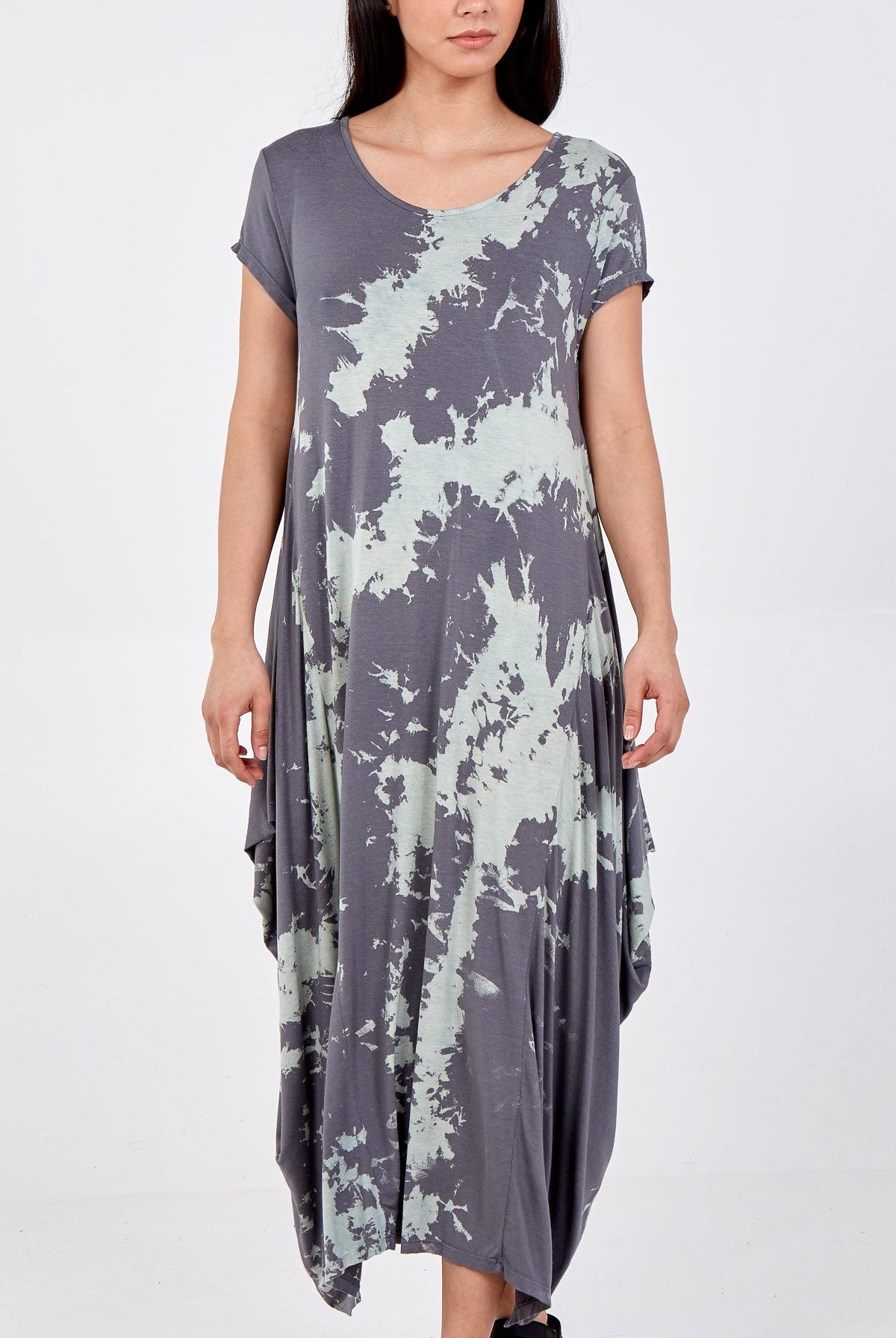 Cap Sleeve Tie Dye Parachute Dress DMF2 WearAll