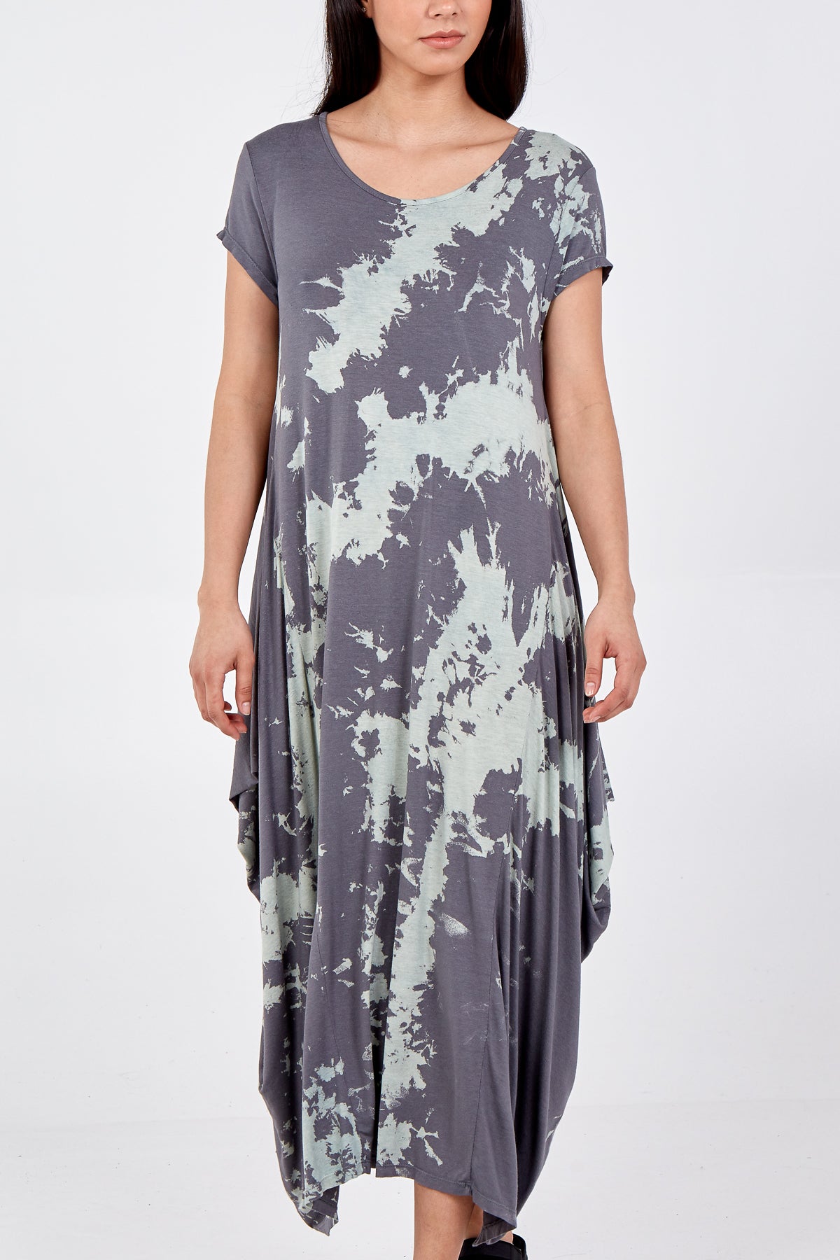 Cap Sleeve Tie Dye Parachute Dress DMF2 WearAll