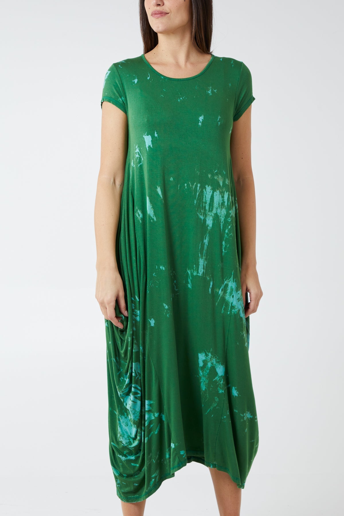 Cap Sleeve Tie Dye Parachute Dress DMF2 WearAll