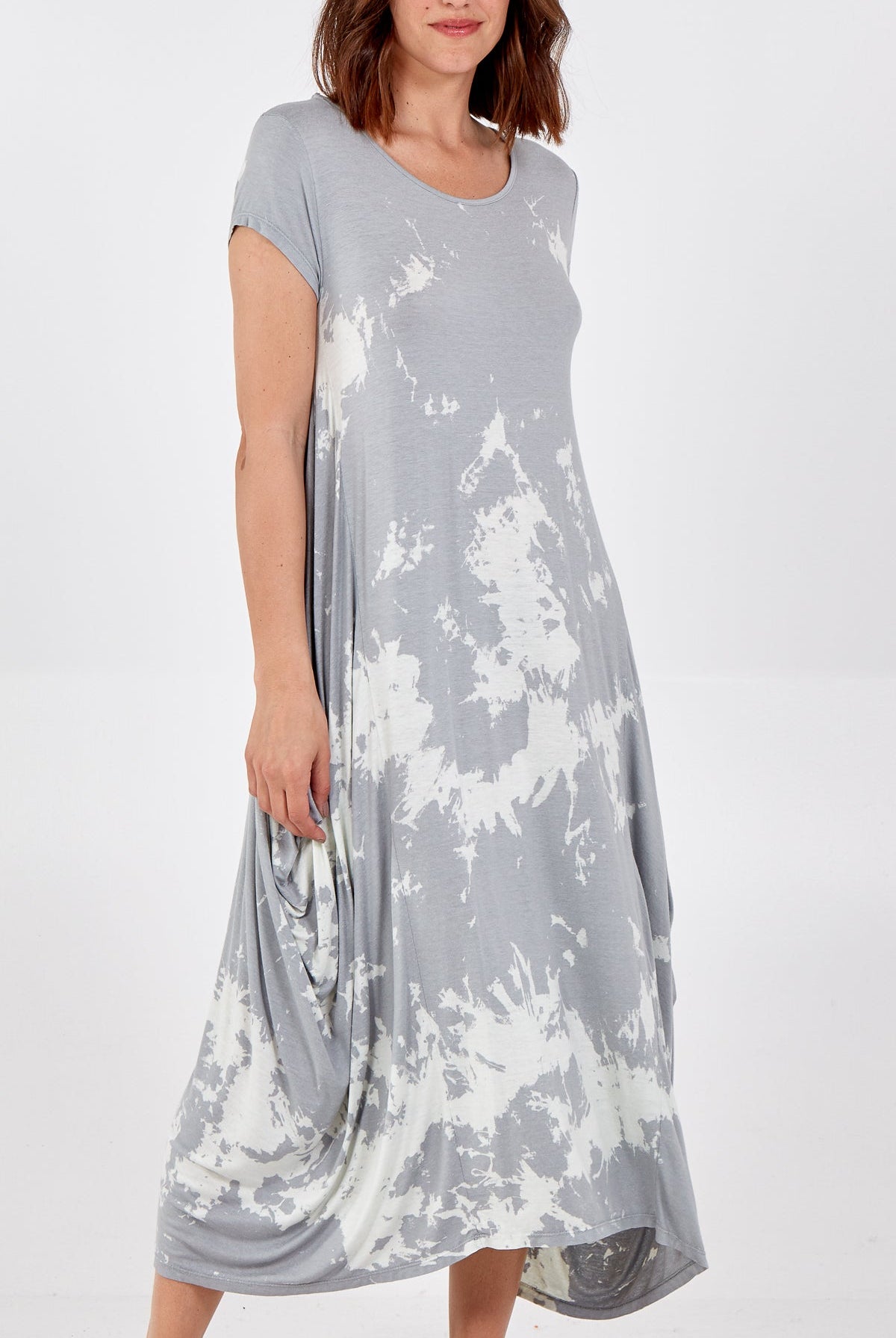 Cap Sleeve Tie Dye Parachute Dress DMF2 WearAll