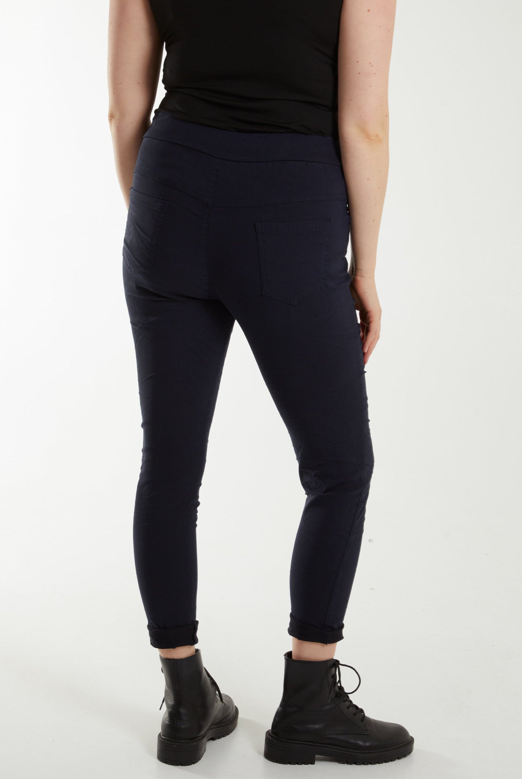 Magic Drawstring Pockets Crushed Trouser Trousers WearAll