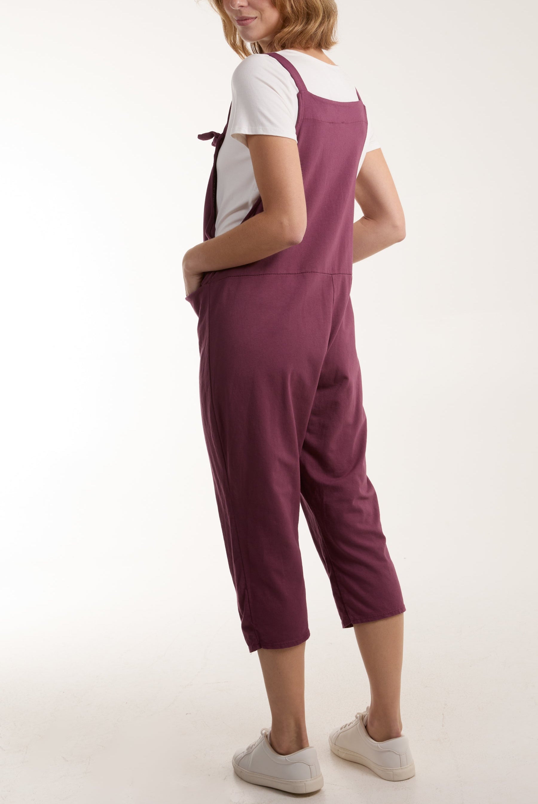 Bow Detail Plain Dungarees Jump/Play WearAll