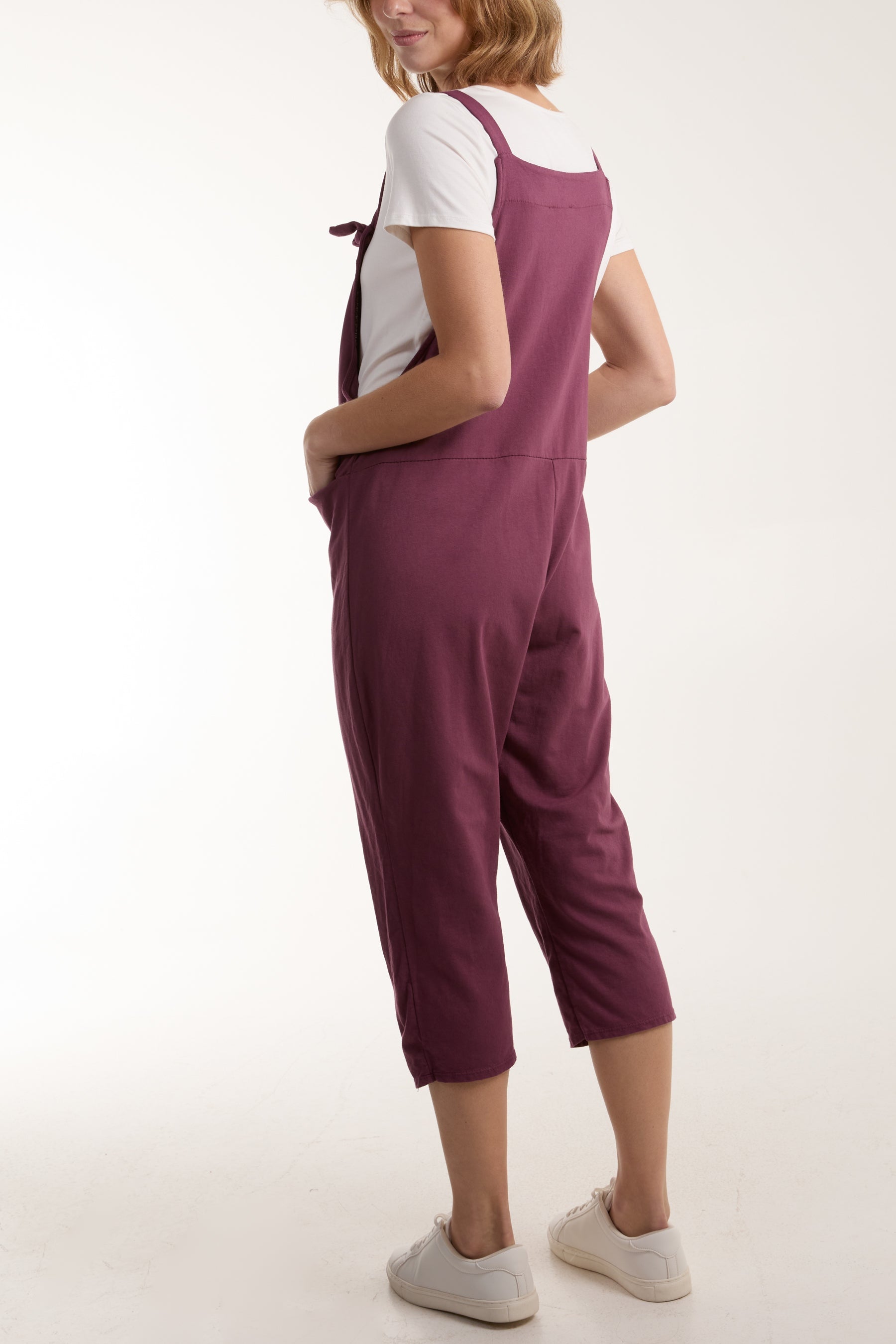 Bow Detail Plain Dungarees Jump/Play WearAll