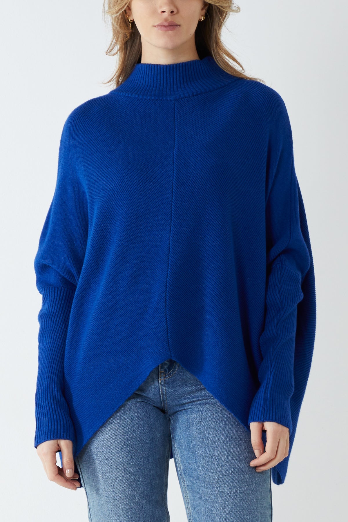 Long Sleeve Turtle Neck Jumper JMF1 WearAll Royal Blue One Size