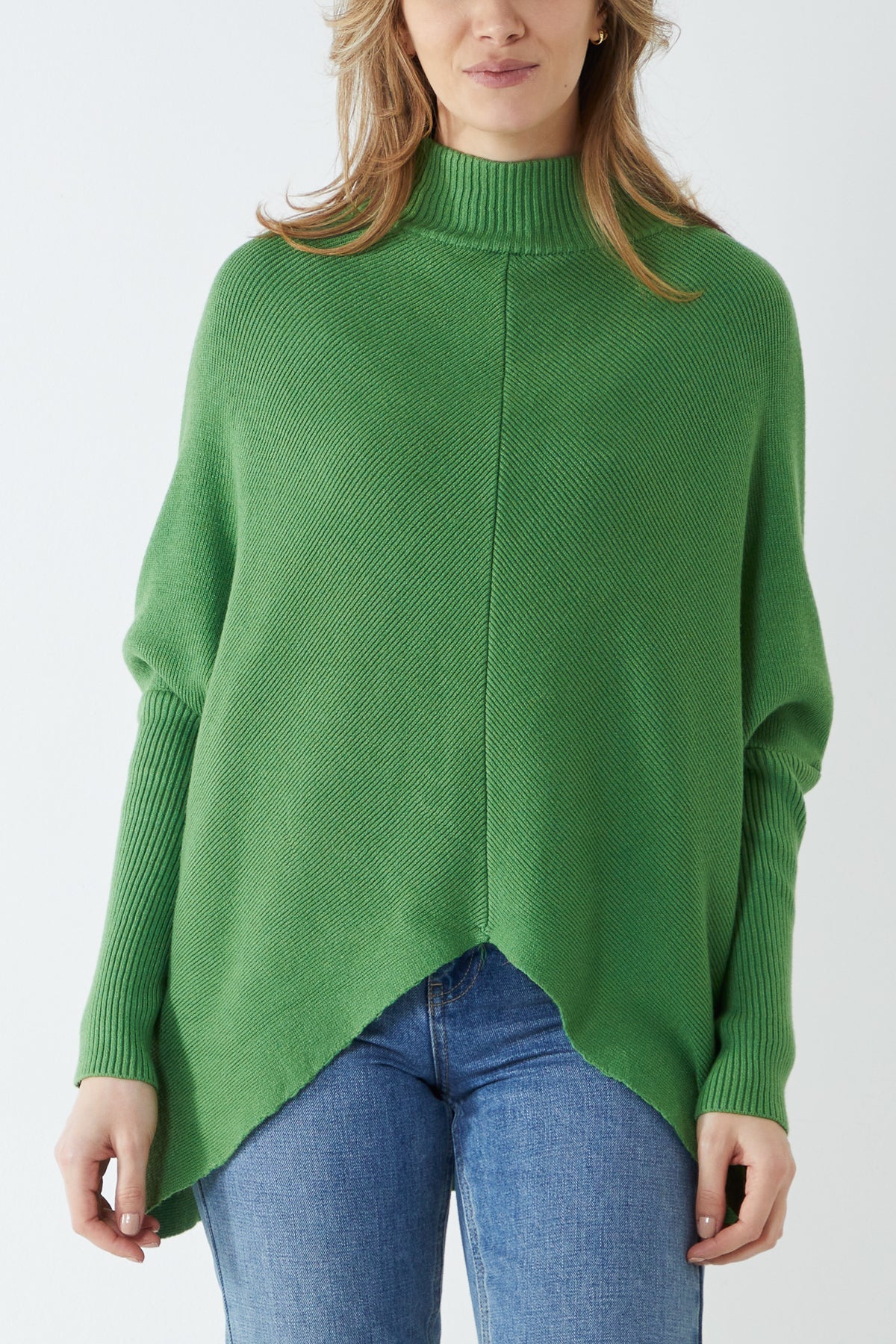 Long Sleeve Turtle Neck Jumper JMF1 WearAll Jade One Size