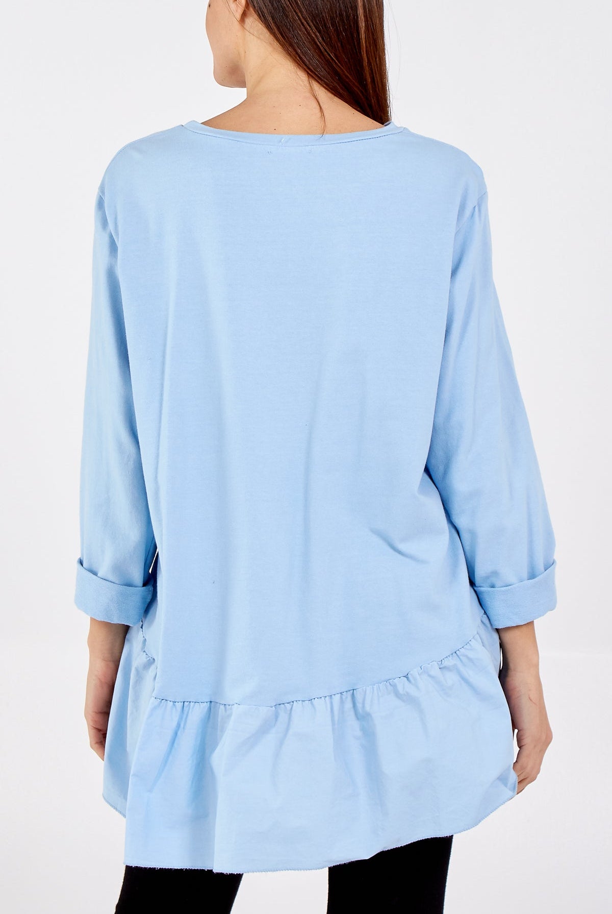 Gold Star Heart Top With Frill Trim TOPMF2 WearAll