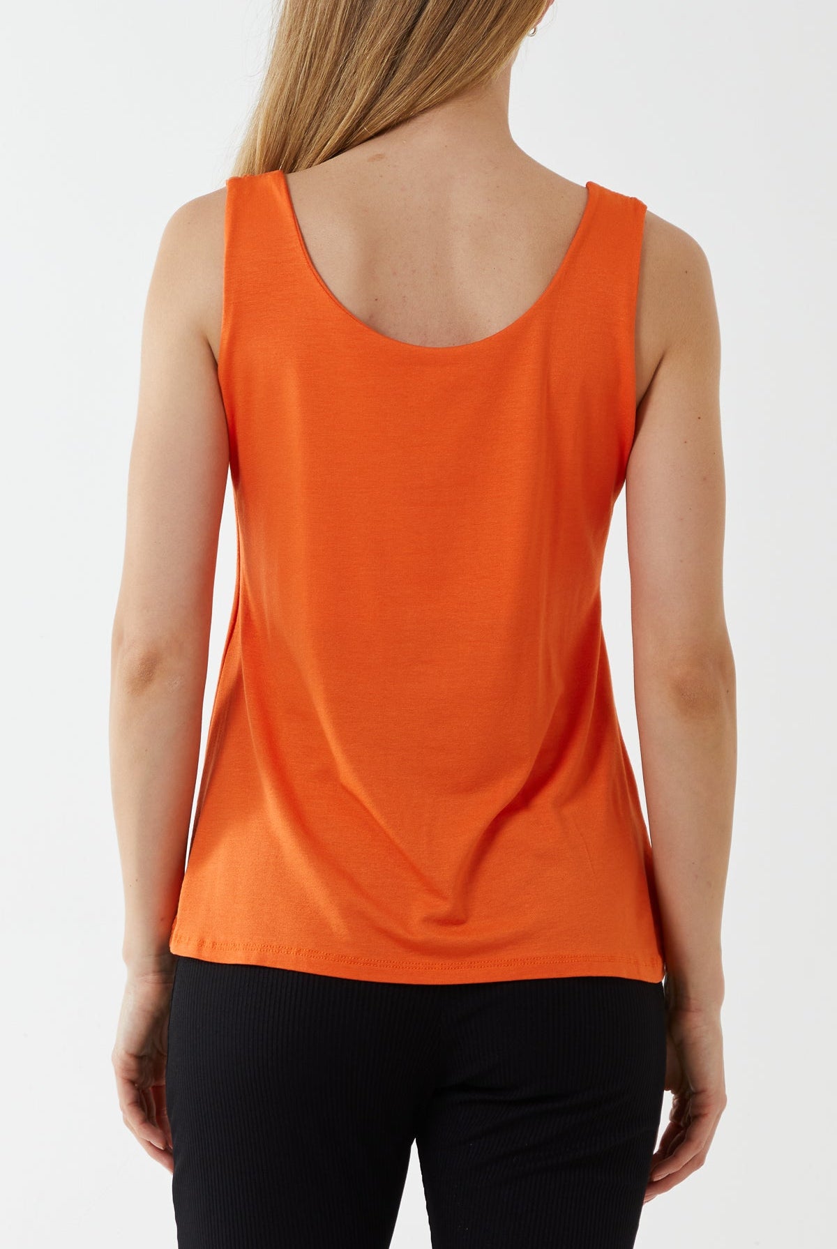 Double Layer Scoop Neck Plain Vest TOPMF2 WearAll