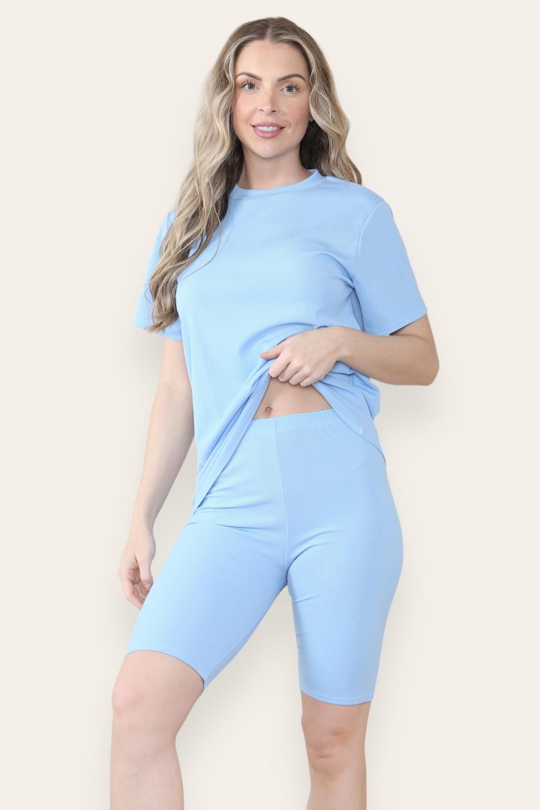 Ribbed Cycling Sorts Set Shorts WearAll Sky 8-10