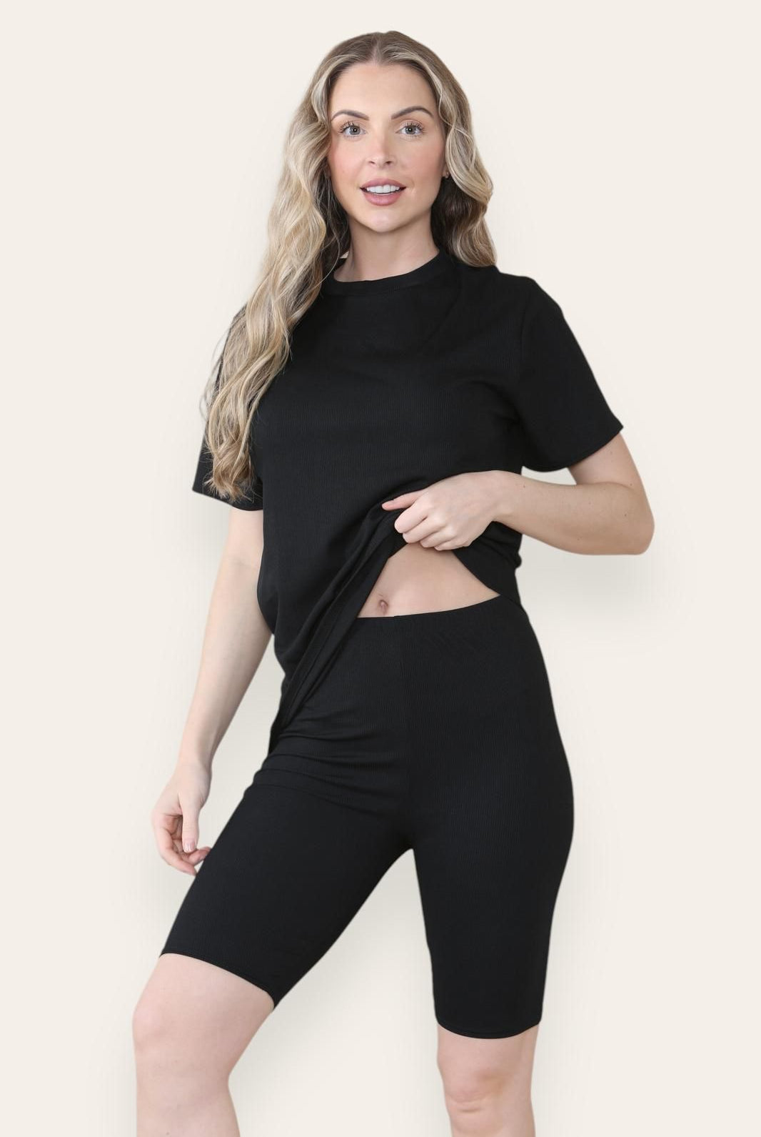 Ribbed Cycling Sorts Set Shorts WearAll Black 8-10