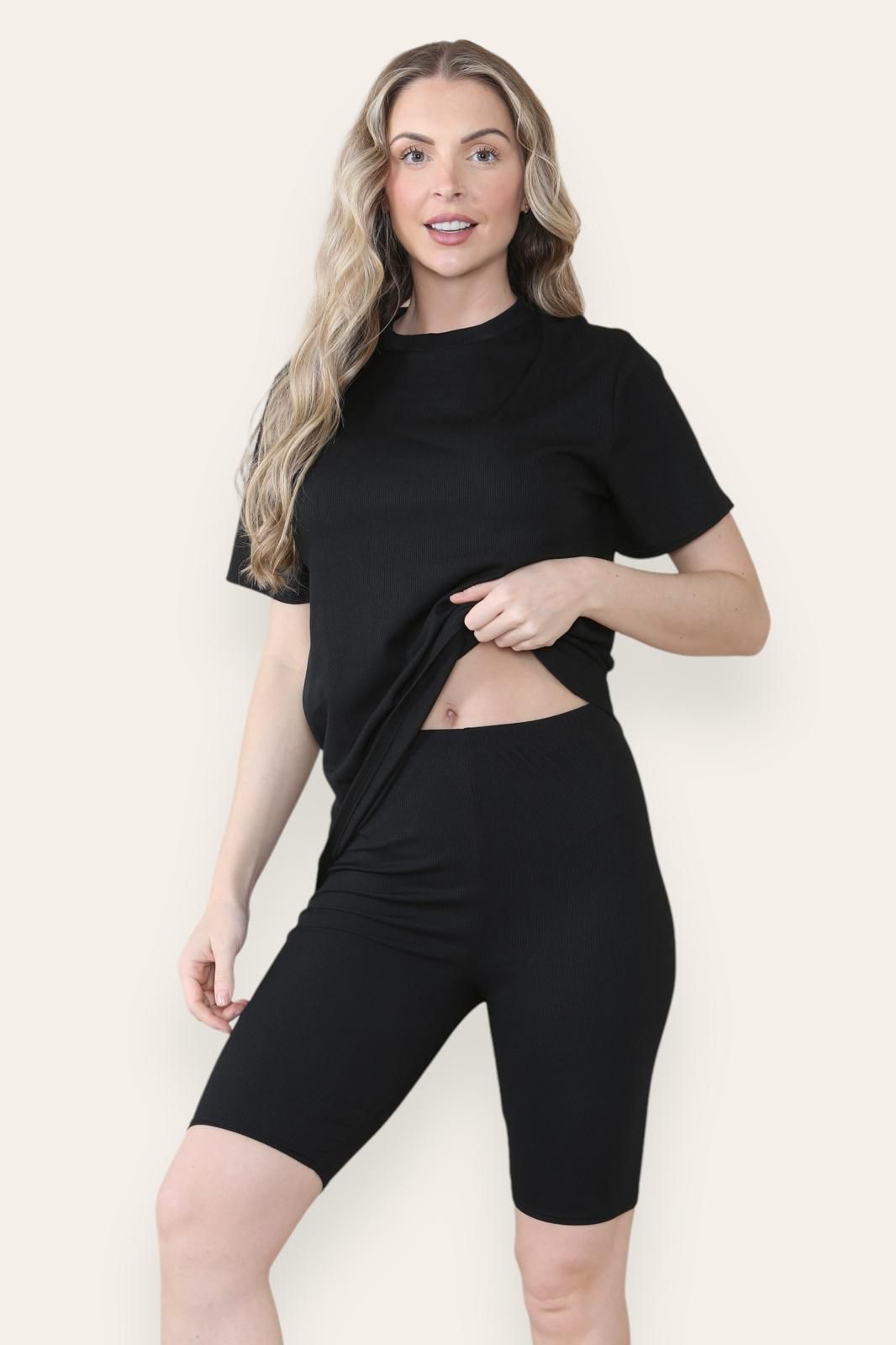 Ribbed Cycling Sorts Set Shorts WearAll Black 8-10