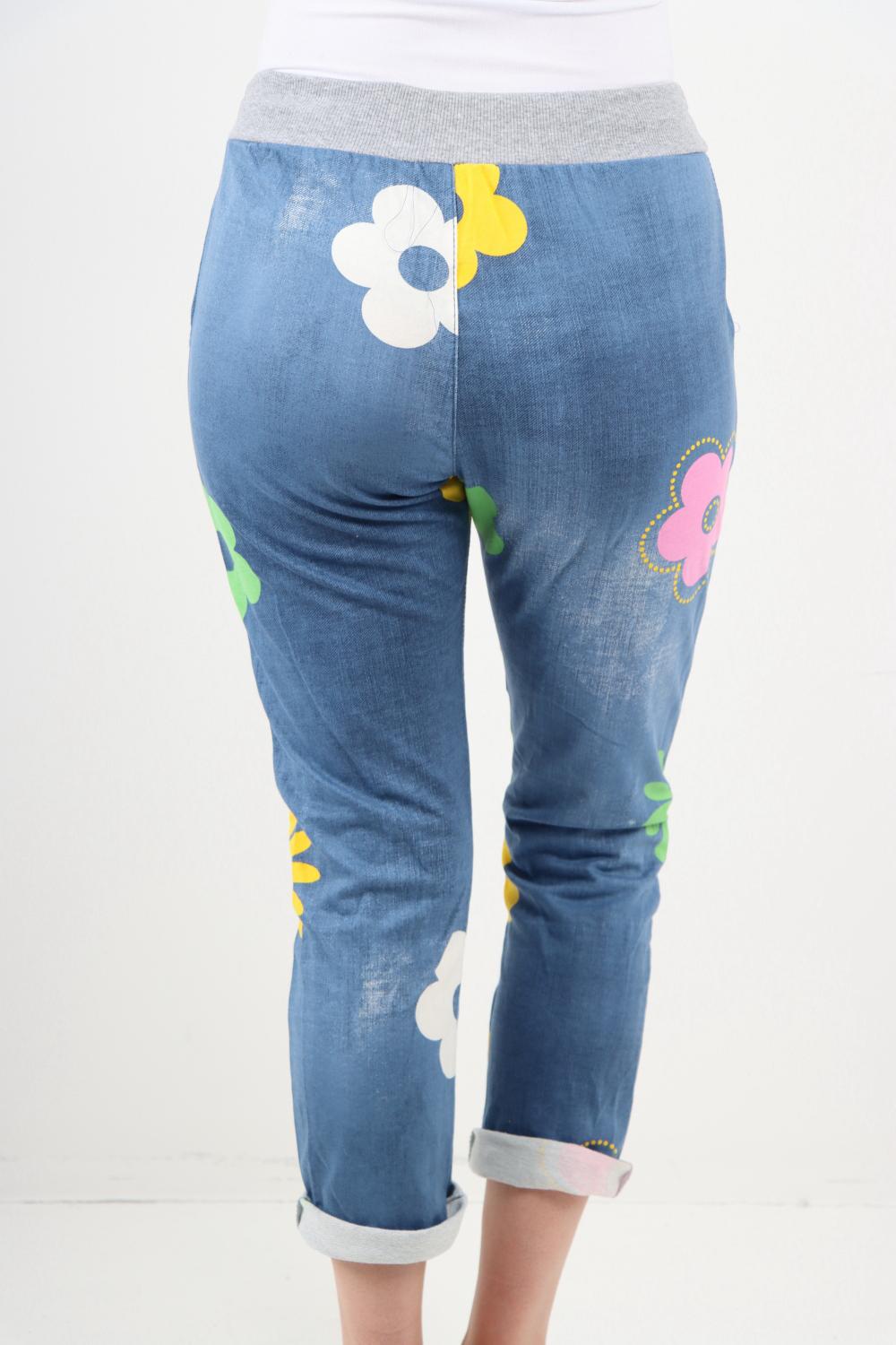Daisy Flower Print Sweatpants Trousers WearAll