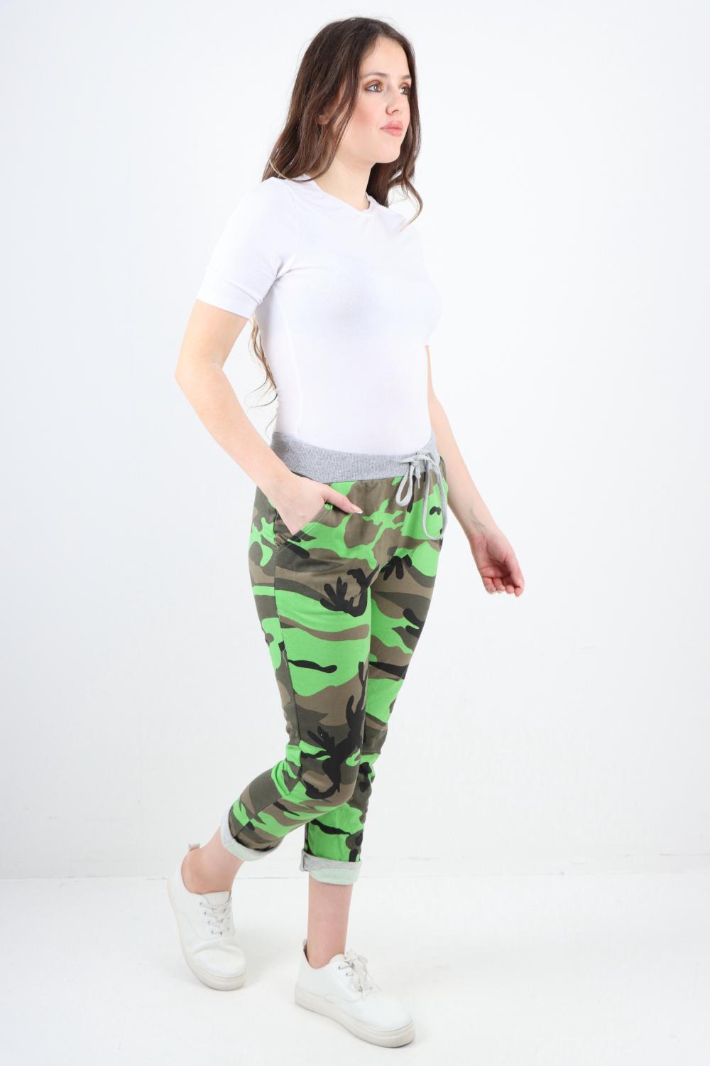 Italian Camouflage Print Trousers Sweatpants WearAll