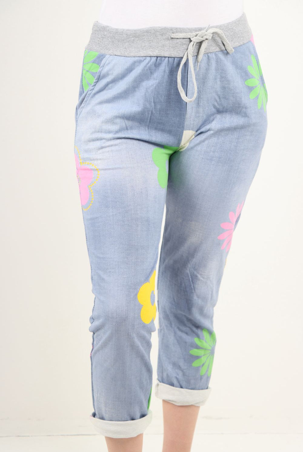 Daisy Flower Print Sweatpants Trousers WearAll