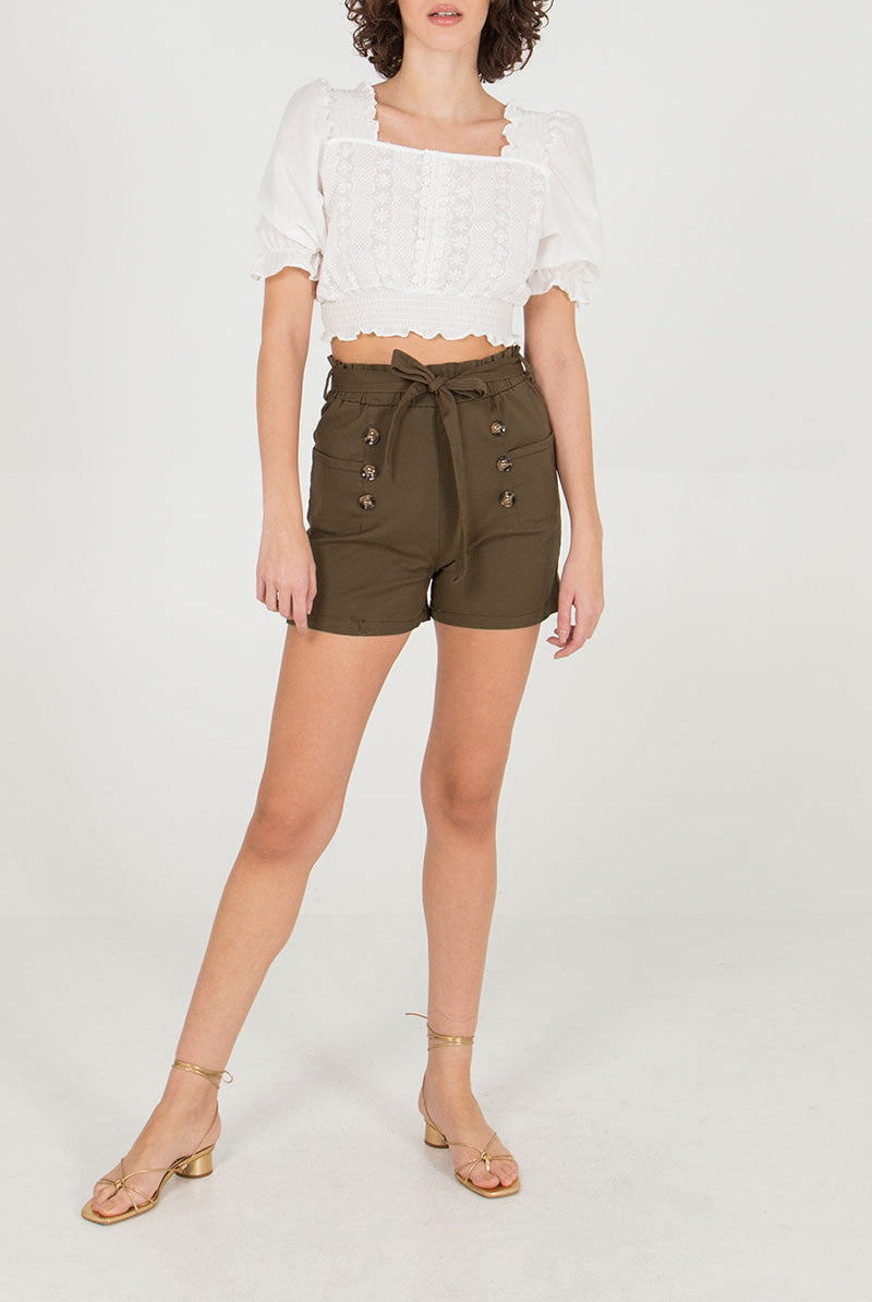 Stretch Paper Bag Shorts Shorts WearAll