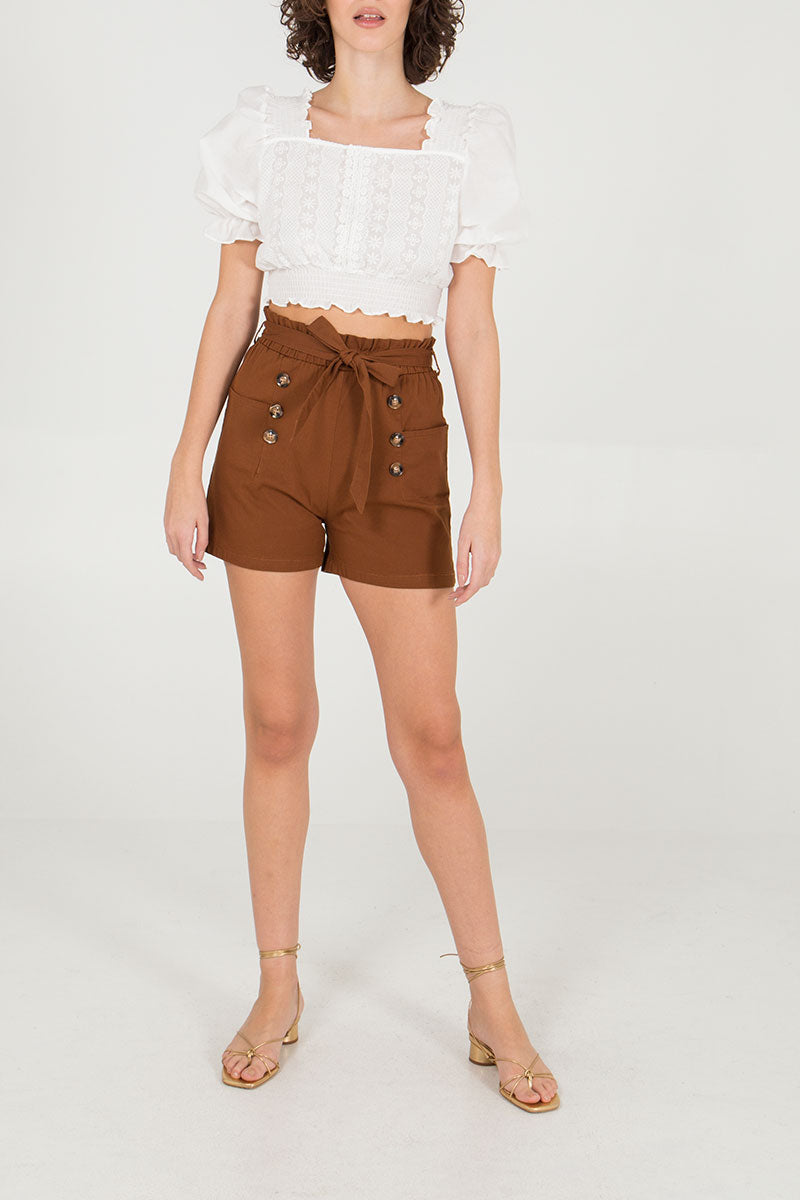 Stretch Paper Bag Shorts Shorts WearAll