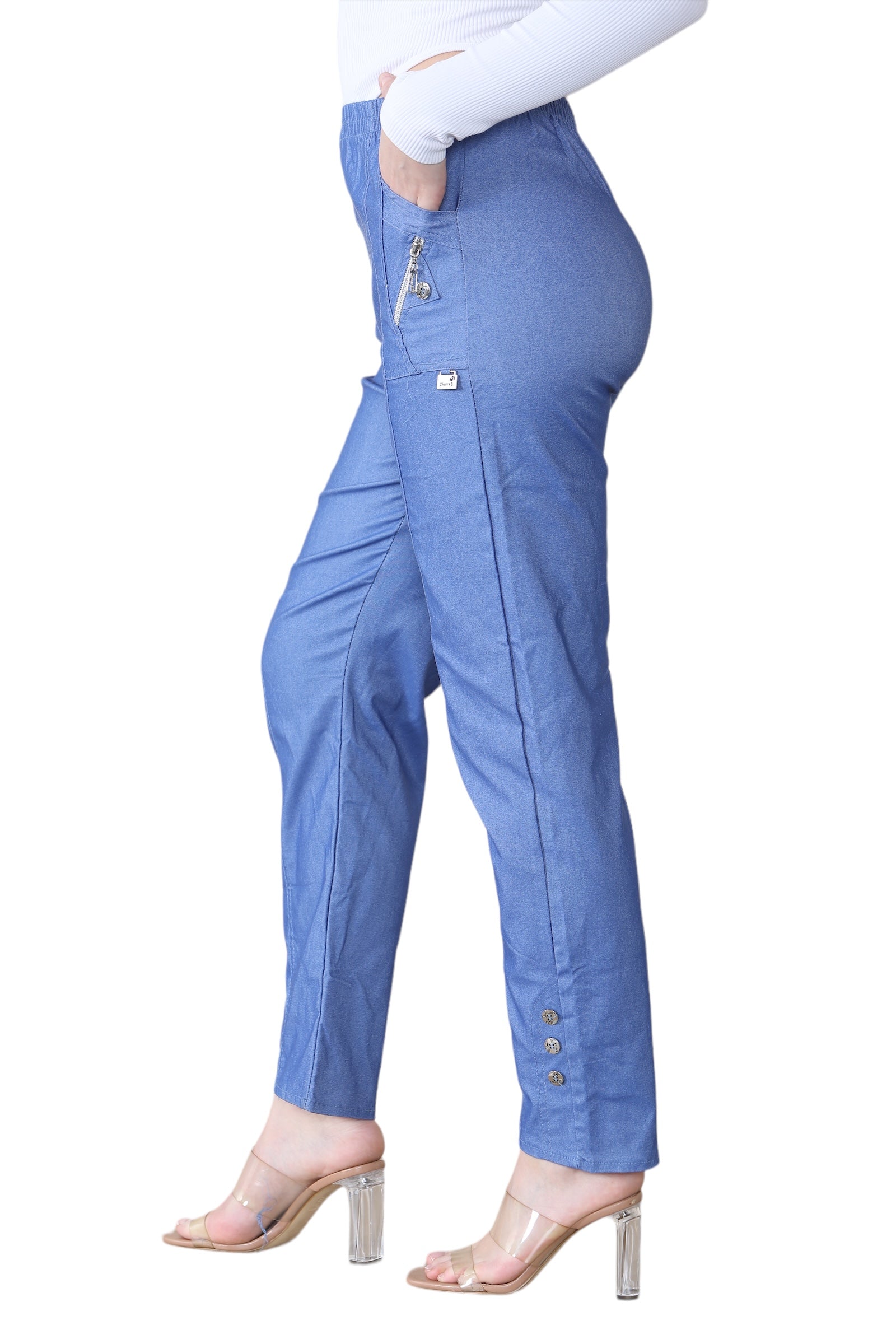 Full Length Cherry Berry Long Pants Women Trousers Trousers WearAll Indigo 10