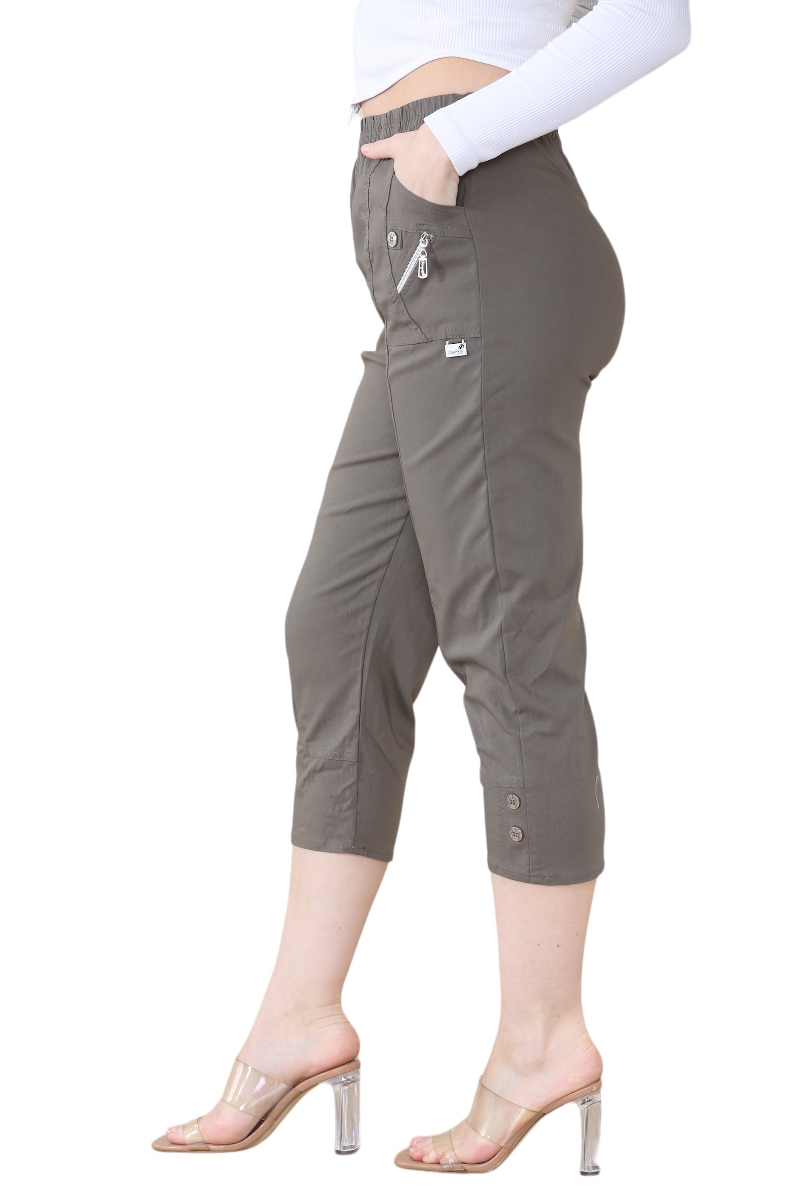 Cherry Berry Capri Trousers Trouser WearAll Mocha 10