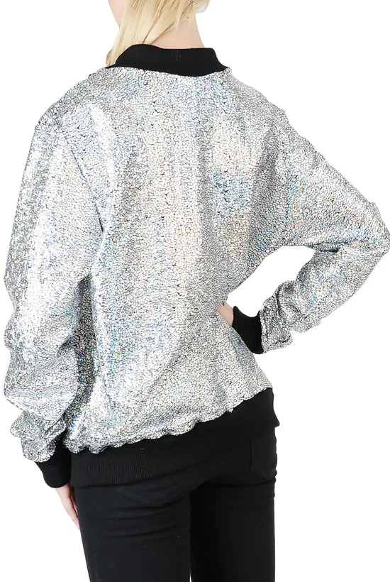 Glitter Mermaid Sequin Bomber Jacket Jacket WearAll