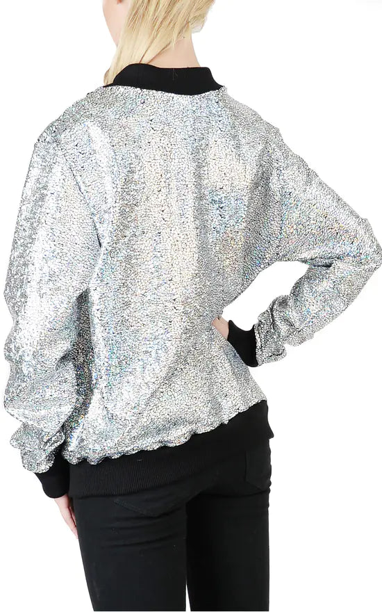 Glitter Mermaid Sequin Bomber Jacket Jacket WearAll