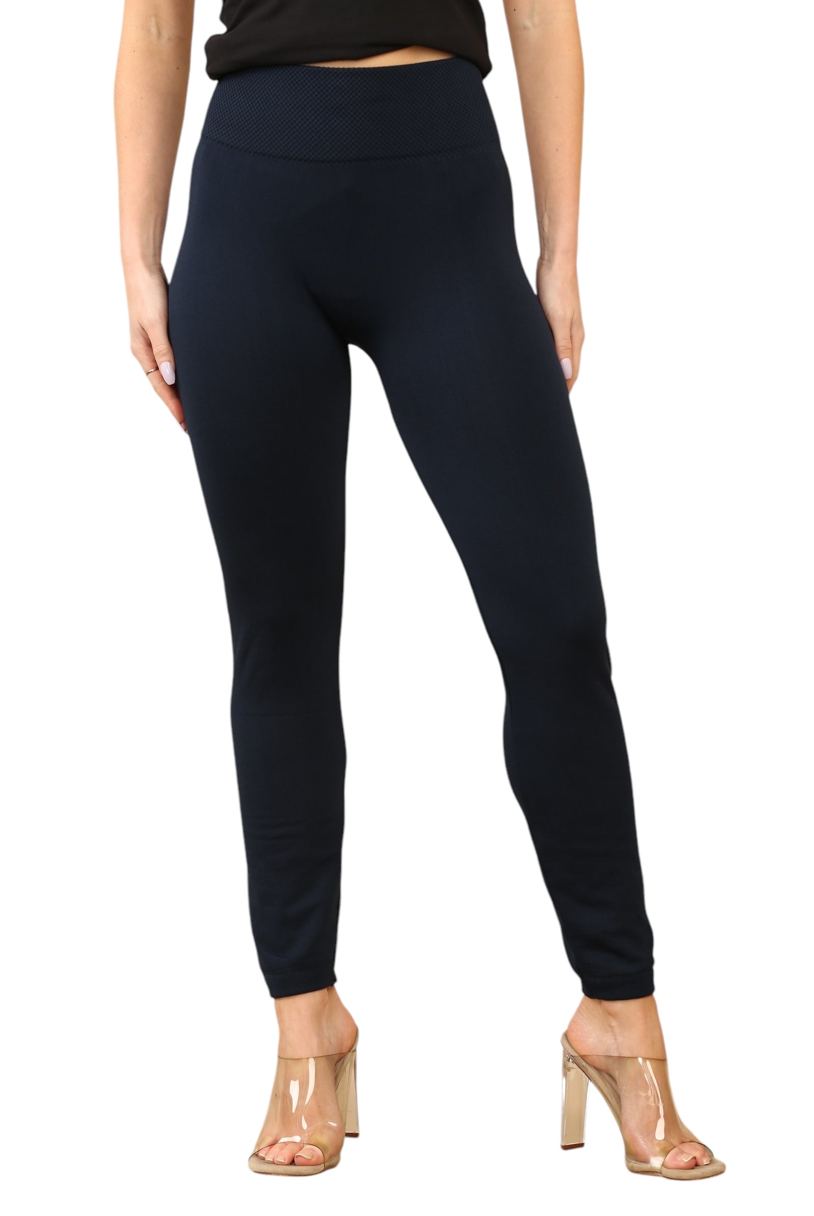 Fleece Lined Thermal Leggings Leggings WearAll Navy S/M