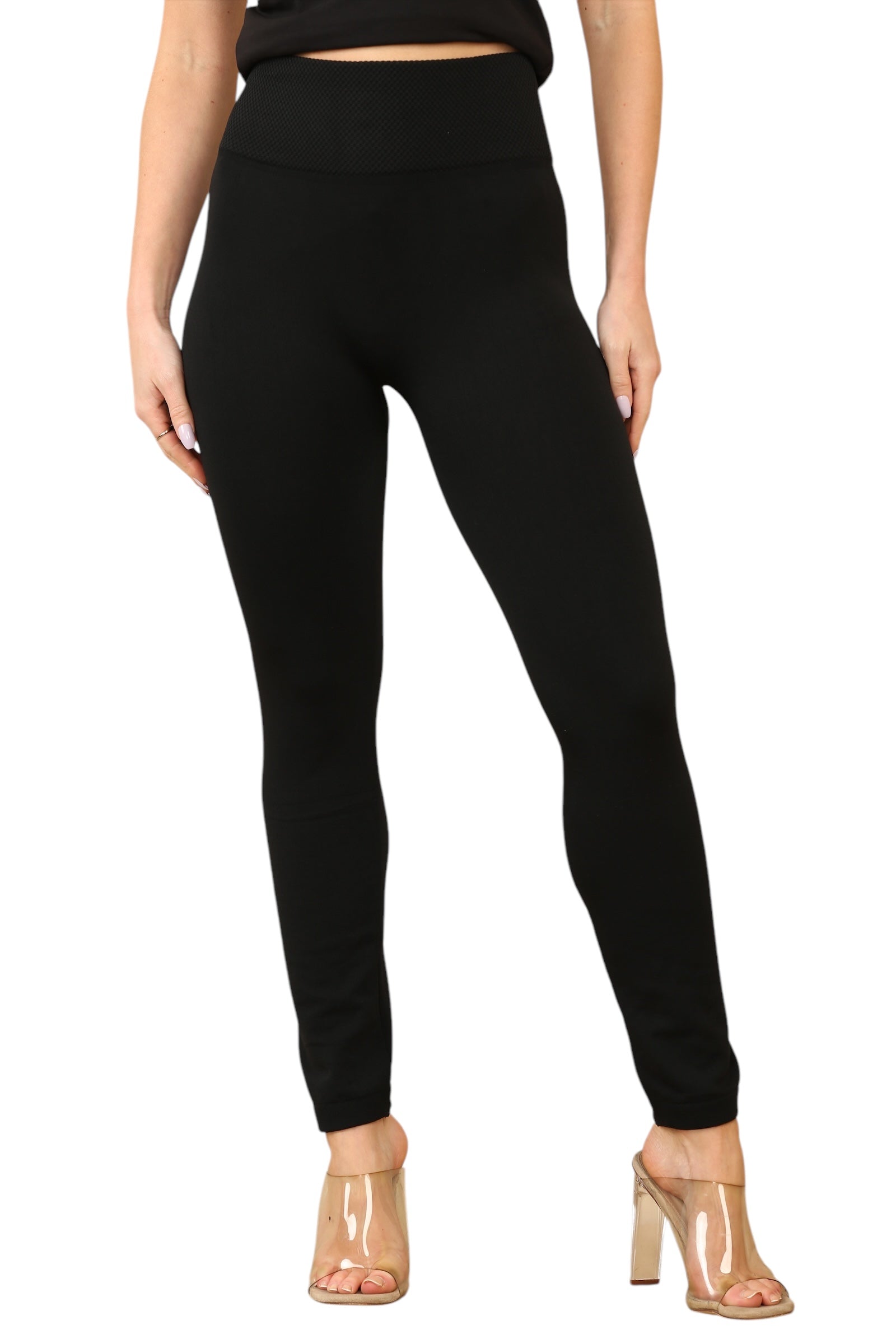 Fleece Lined Thermal Leggings Leggings WearAll Black S/M
